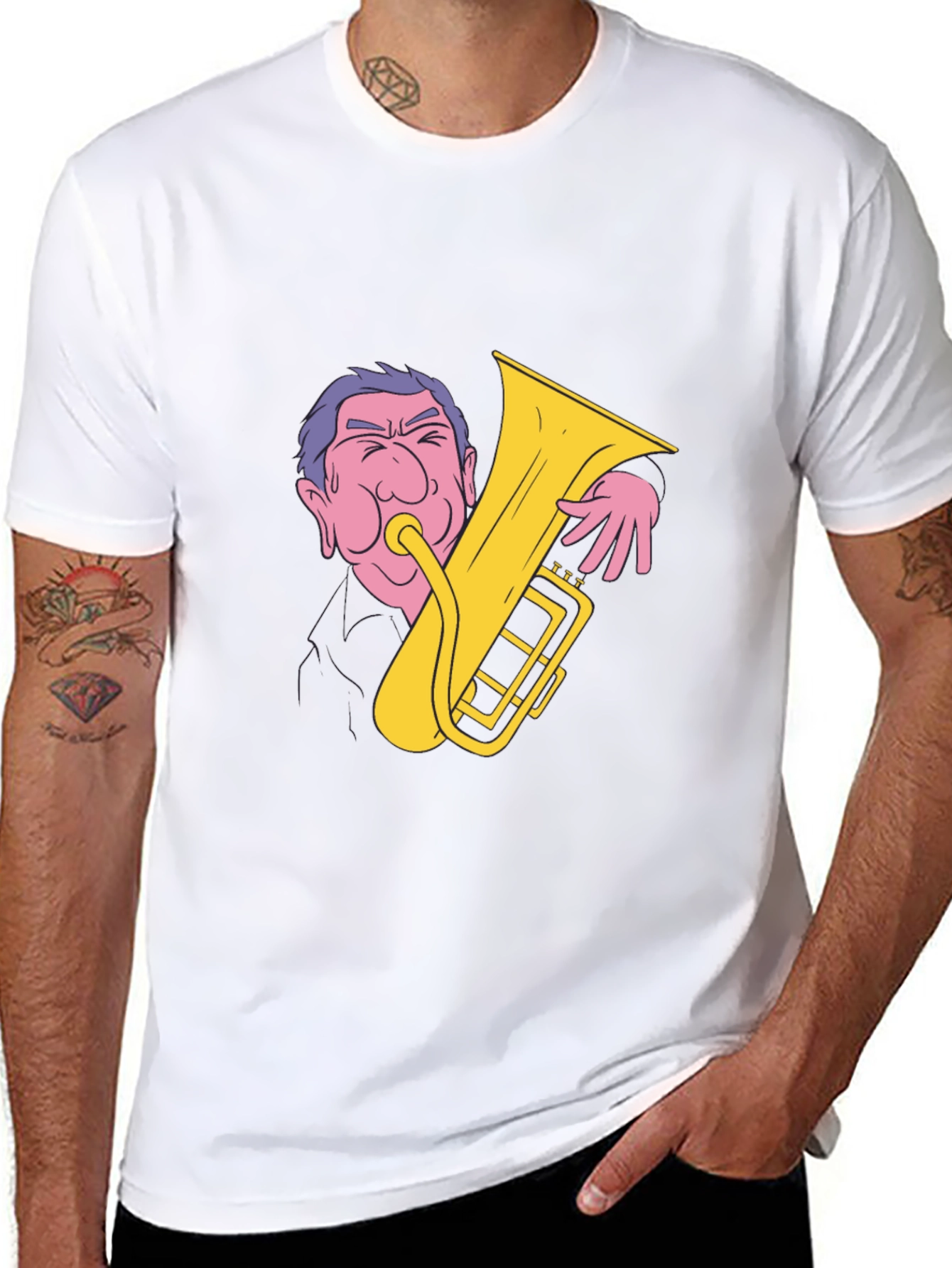Man Playing Tuba Graphic T-Shirt