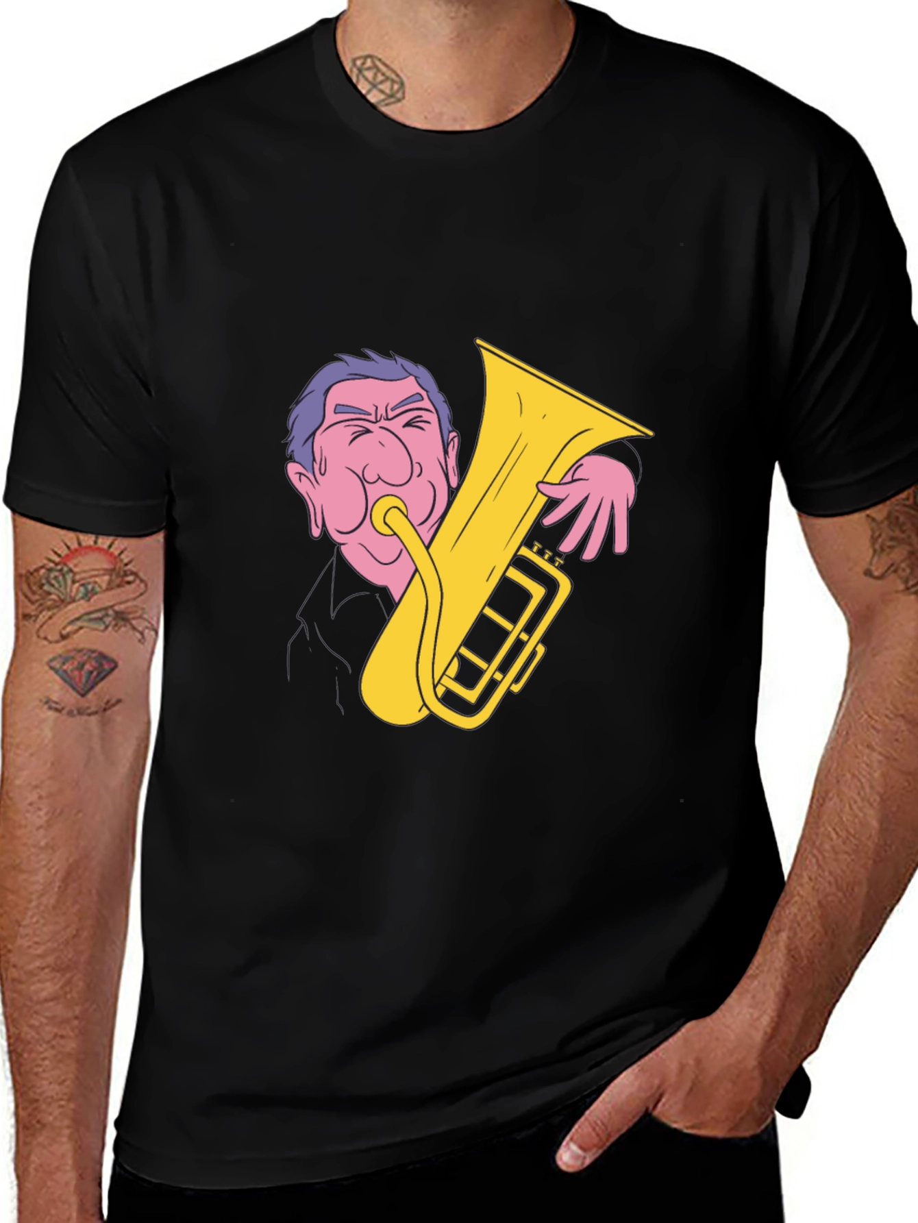 Man Playing Tuba Graphic T-Shirt