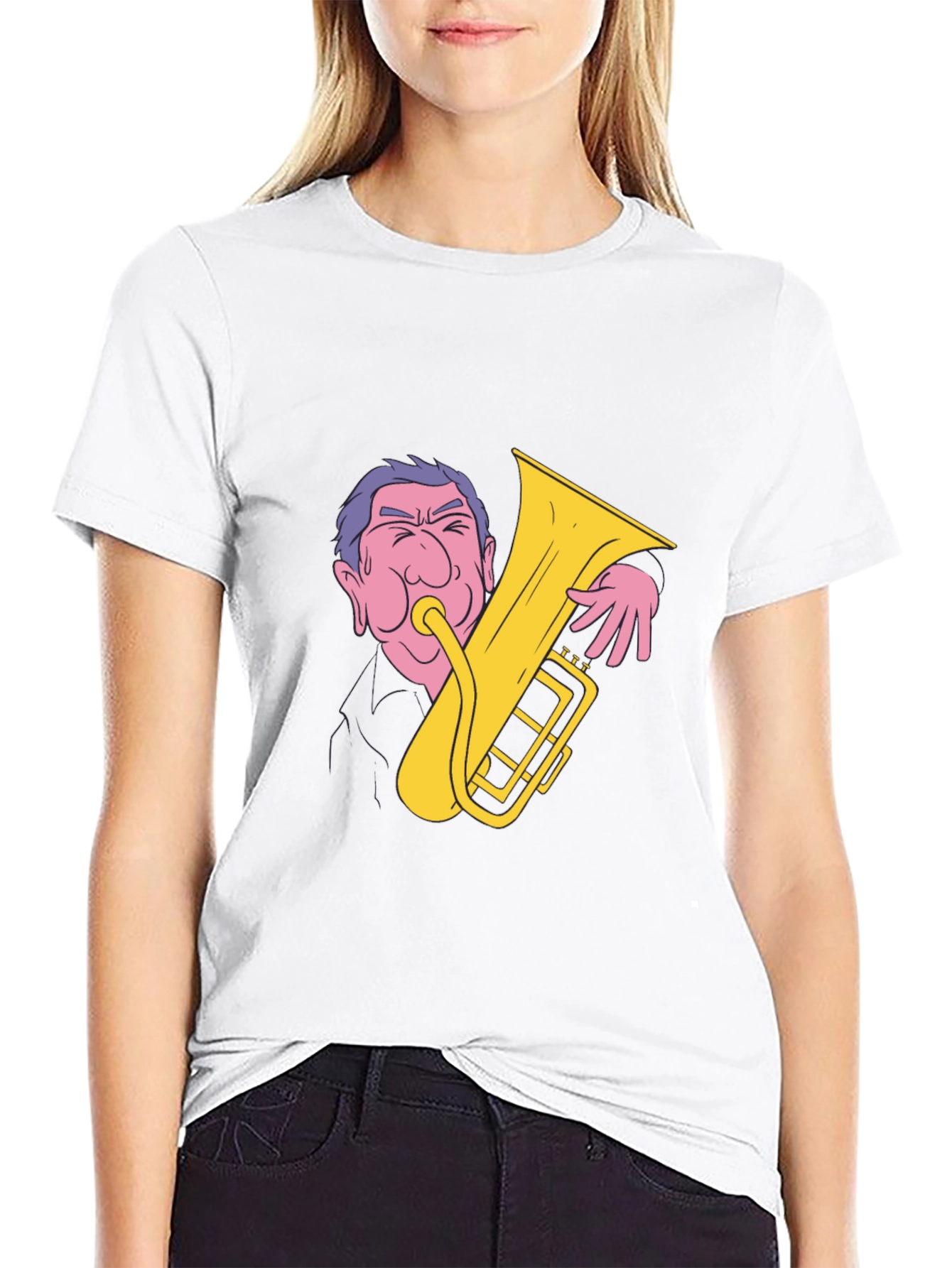 Man Playing Tuba Graphic T-Shirt