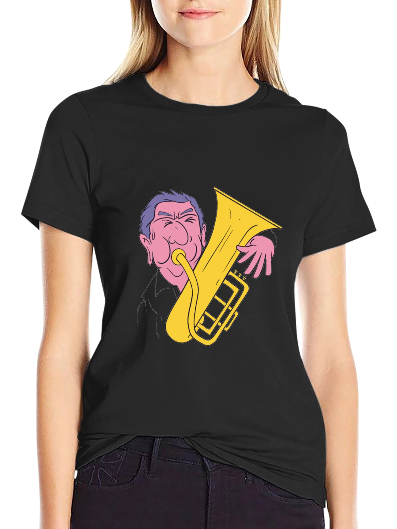 Man Playing Tuba Graphic T-Shirt
