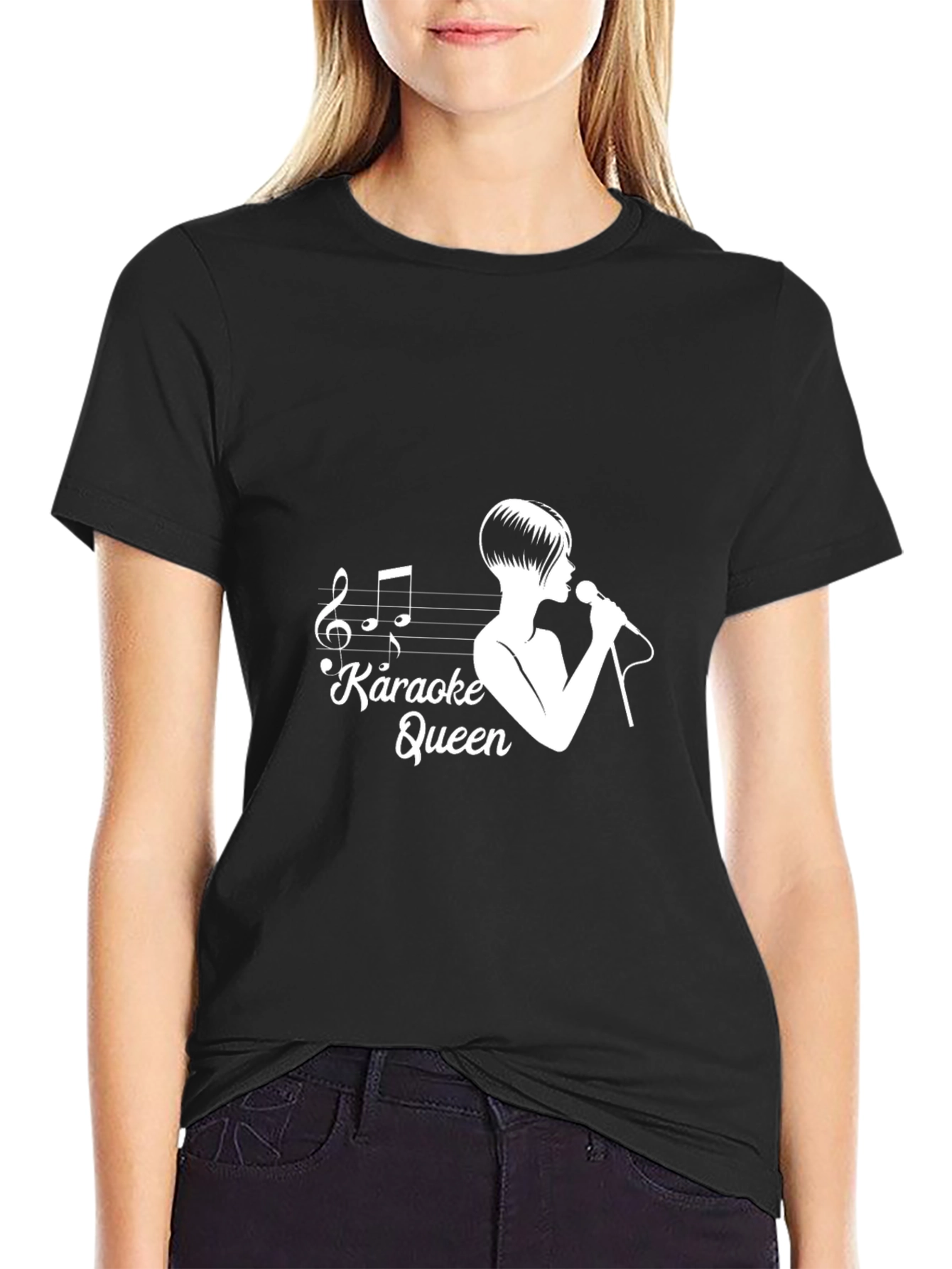 Karaoke Queen Graphic Tee - Music Lover T-Shirt