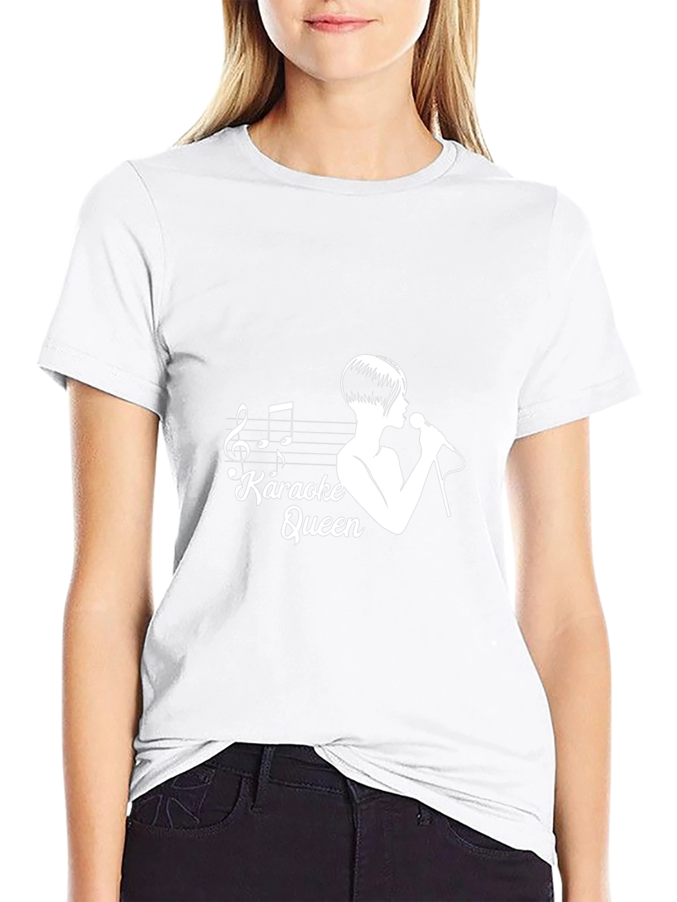 Karaoke Queen Graphic Tee - Music Lover T-Shirt