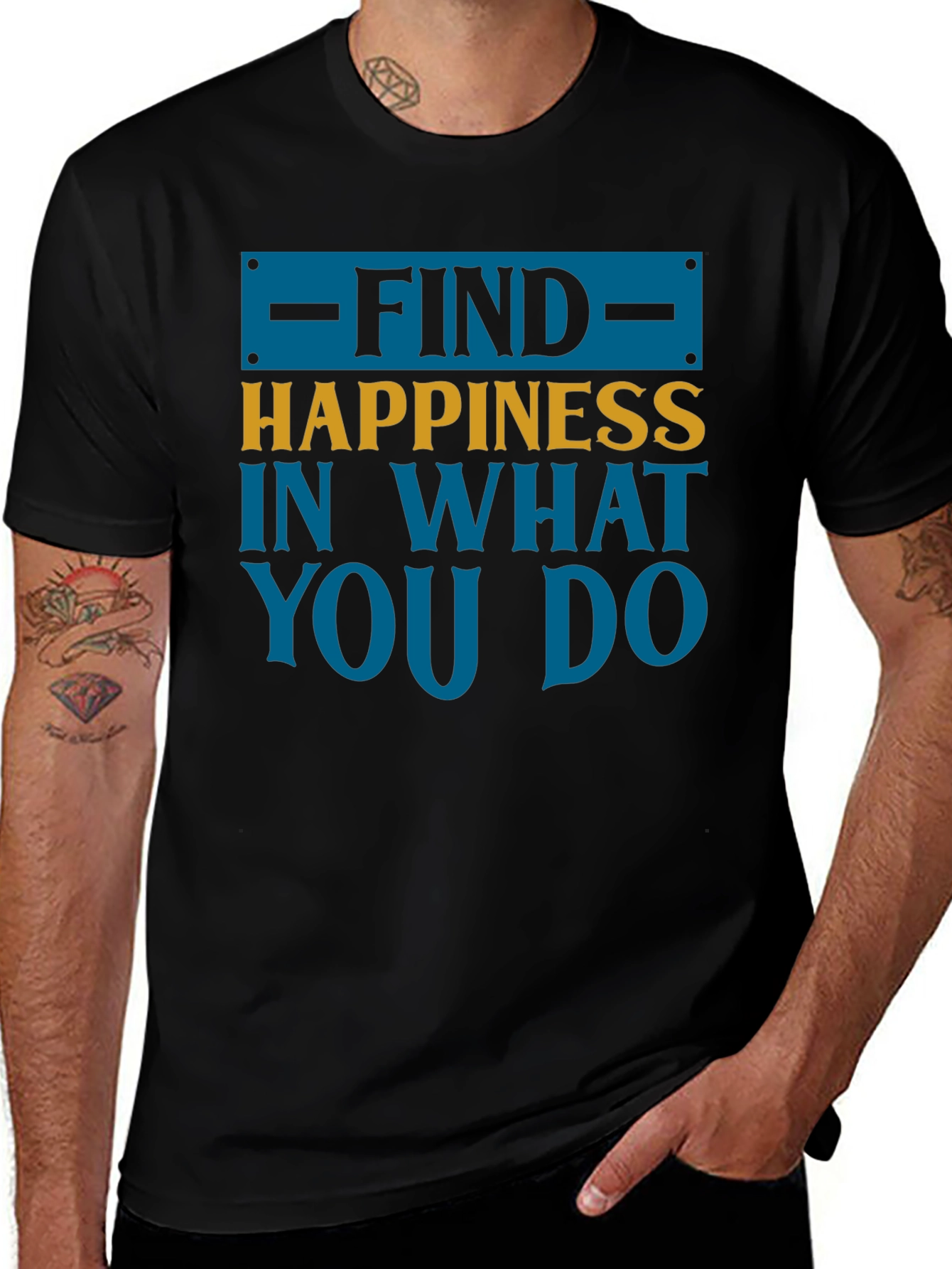 Find Happiness Graphic Tee - Motivational T-Shirt