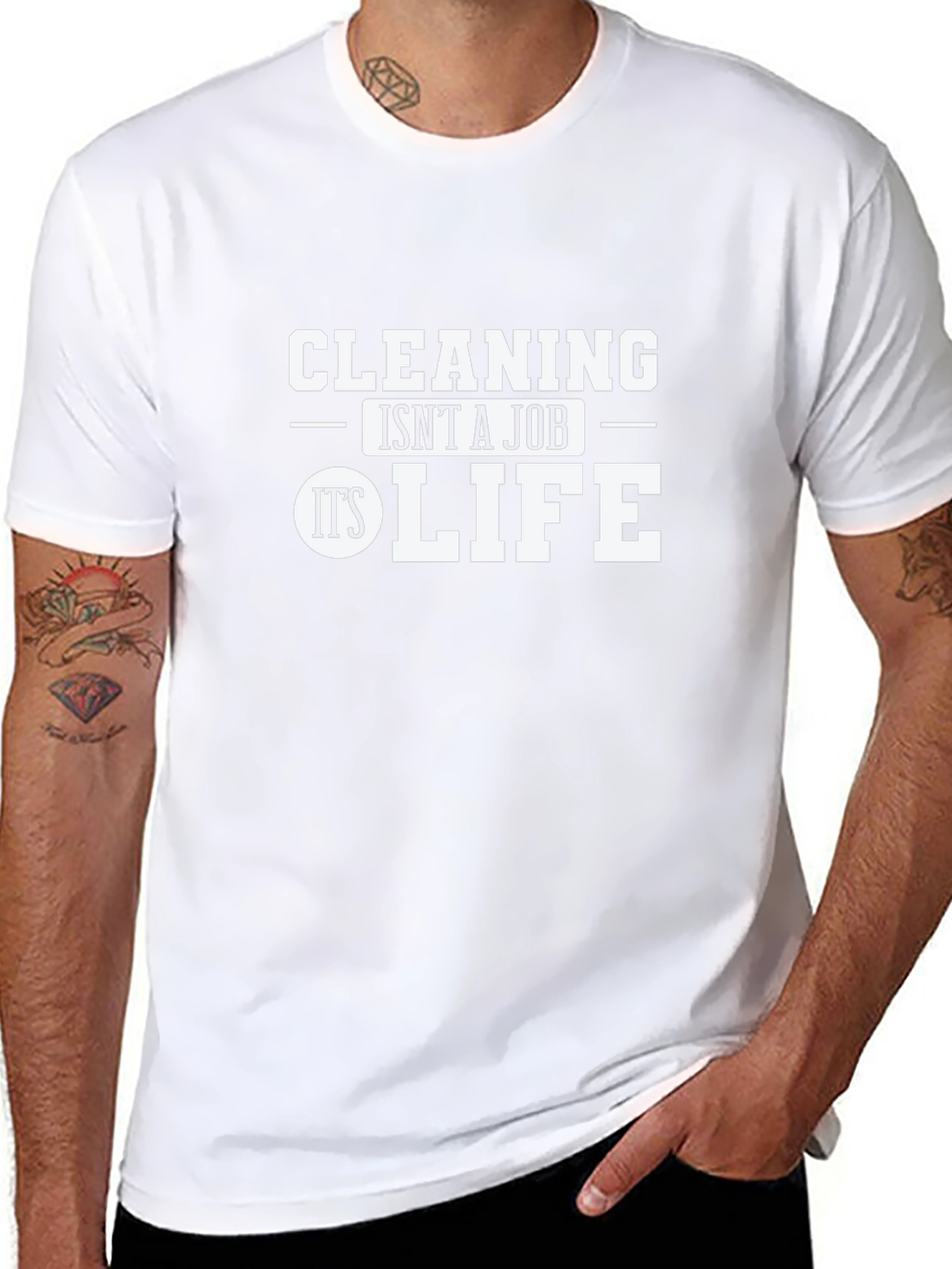 Cleaning is Life Graphic Tee - Black
