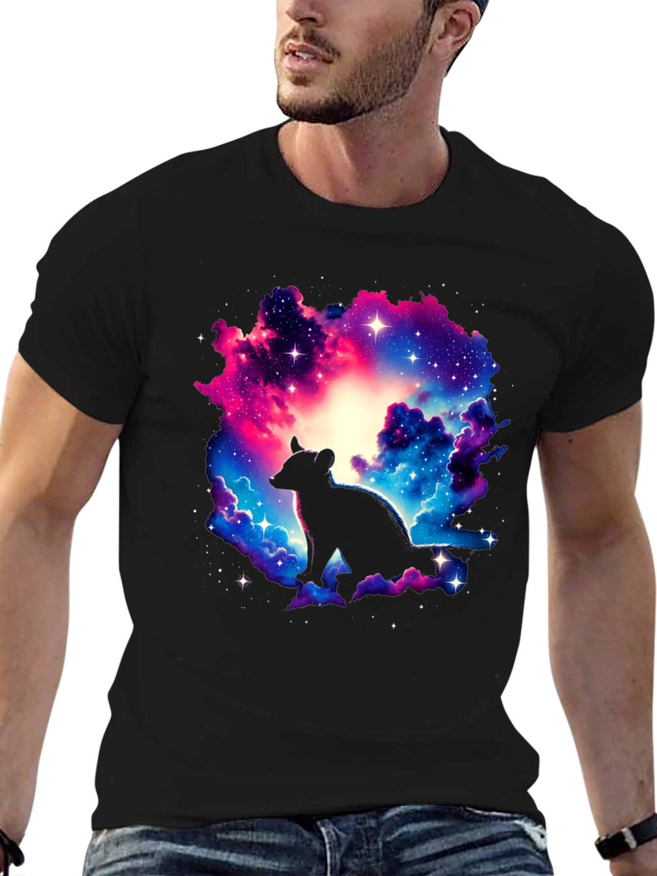 Galaxy Hyena Graphic T-Shirt