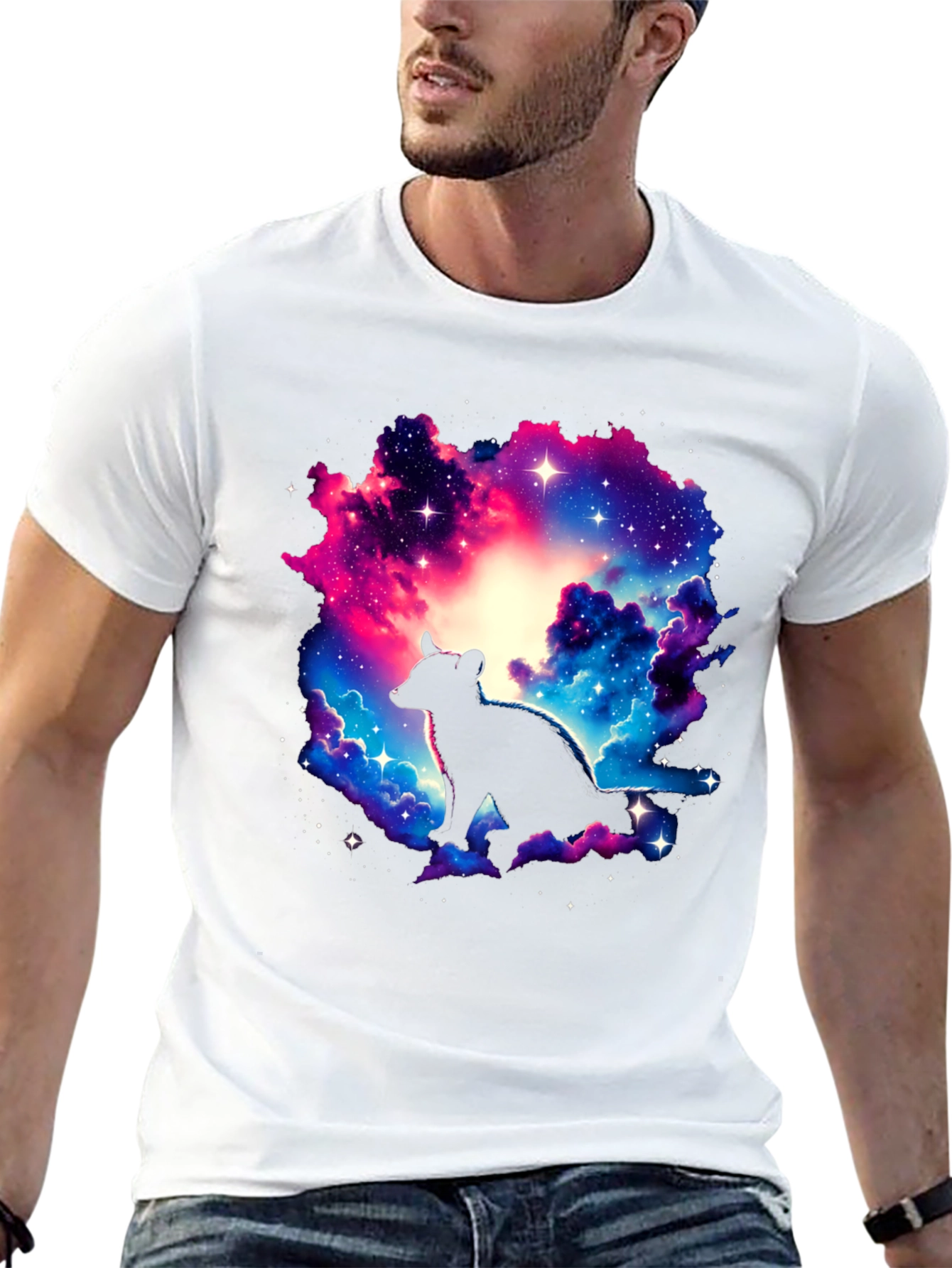 Galaxy Hyena Graphic T-Shirt