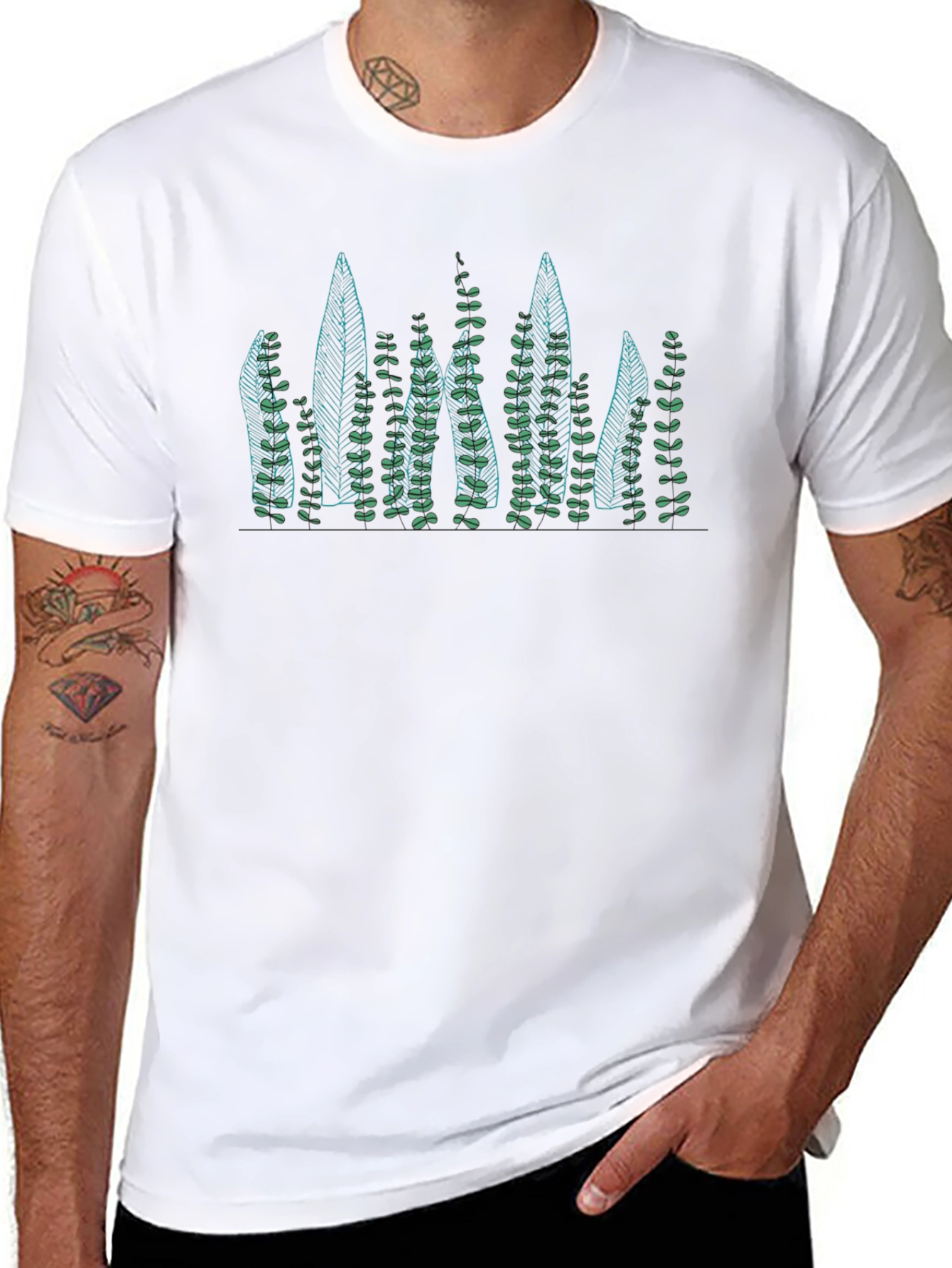 Nature Inspired Graphic Tee - Black