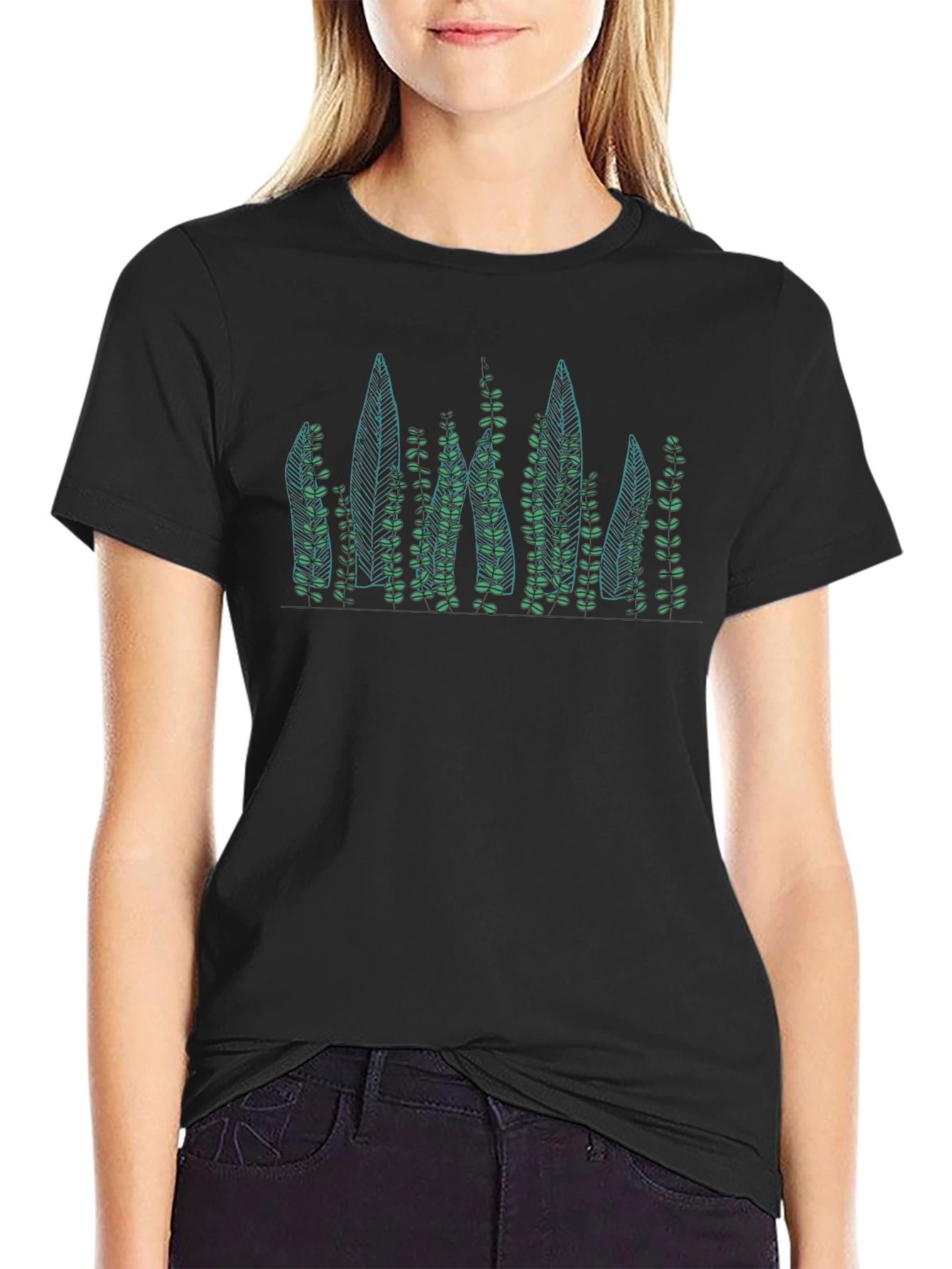 Nature Inspired Graphic Tee - Black