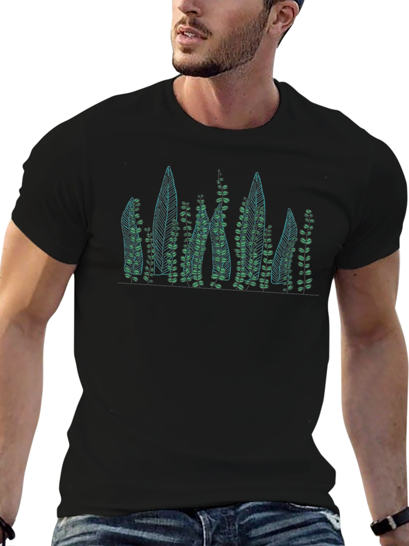 Nature Inspired Graphic Tee - Black