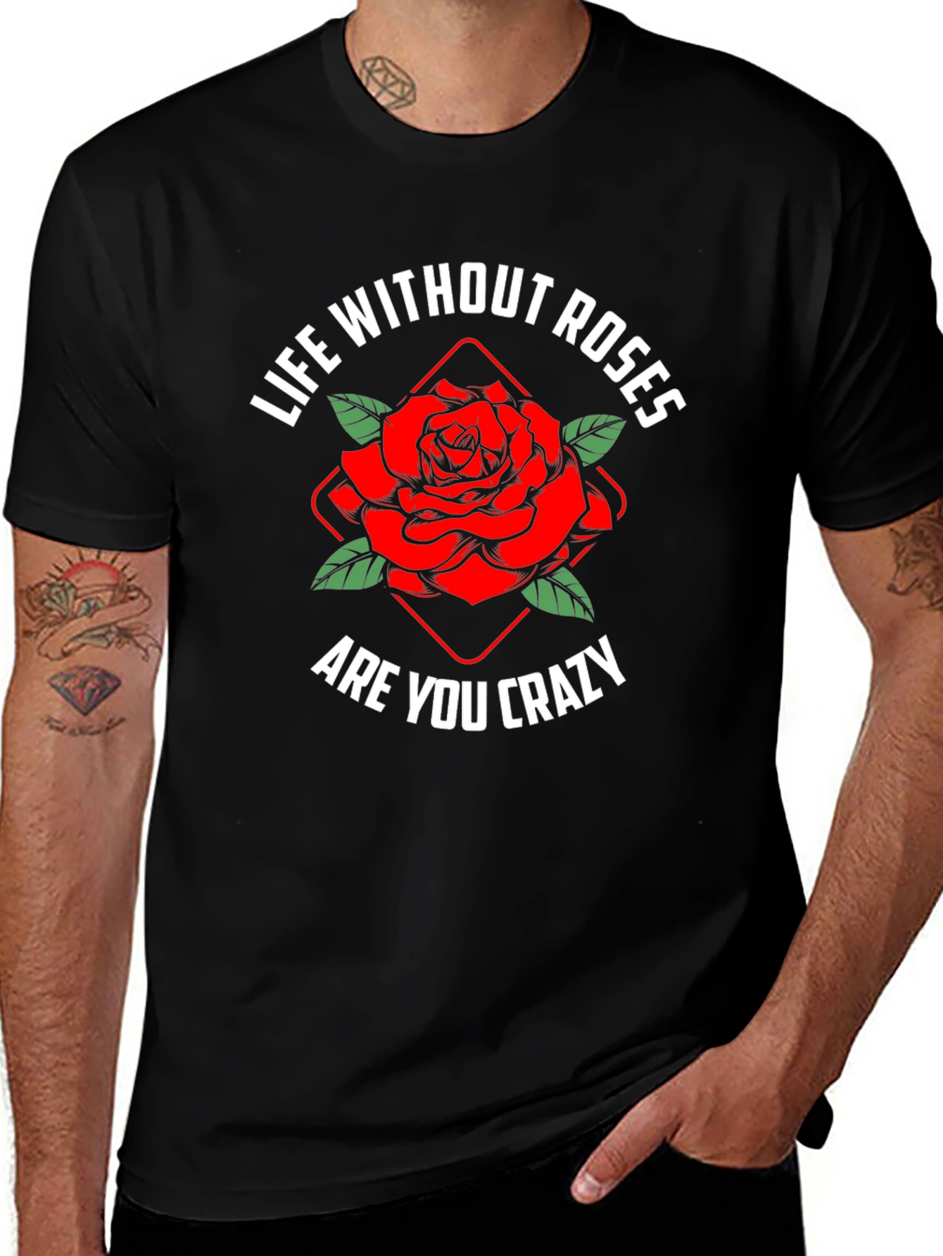 Life Without Roses T-Shirt | Floral Graphic Tee