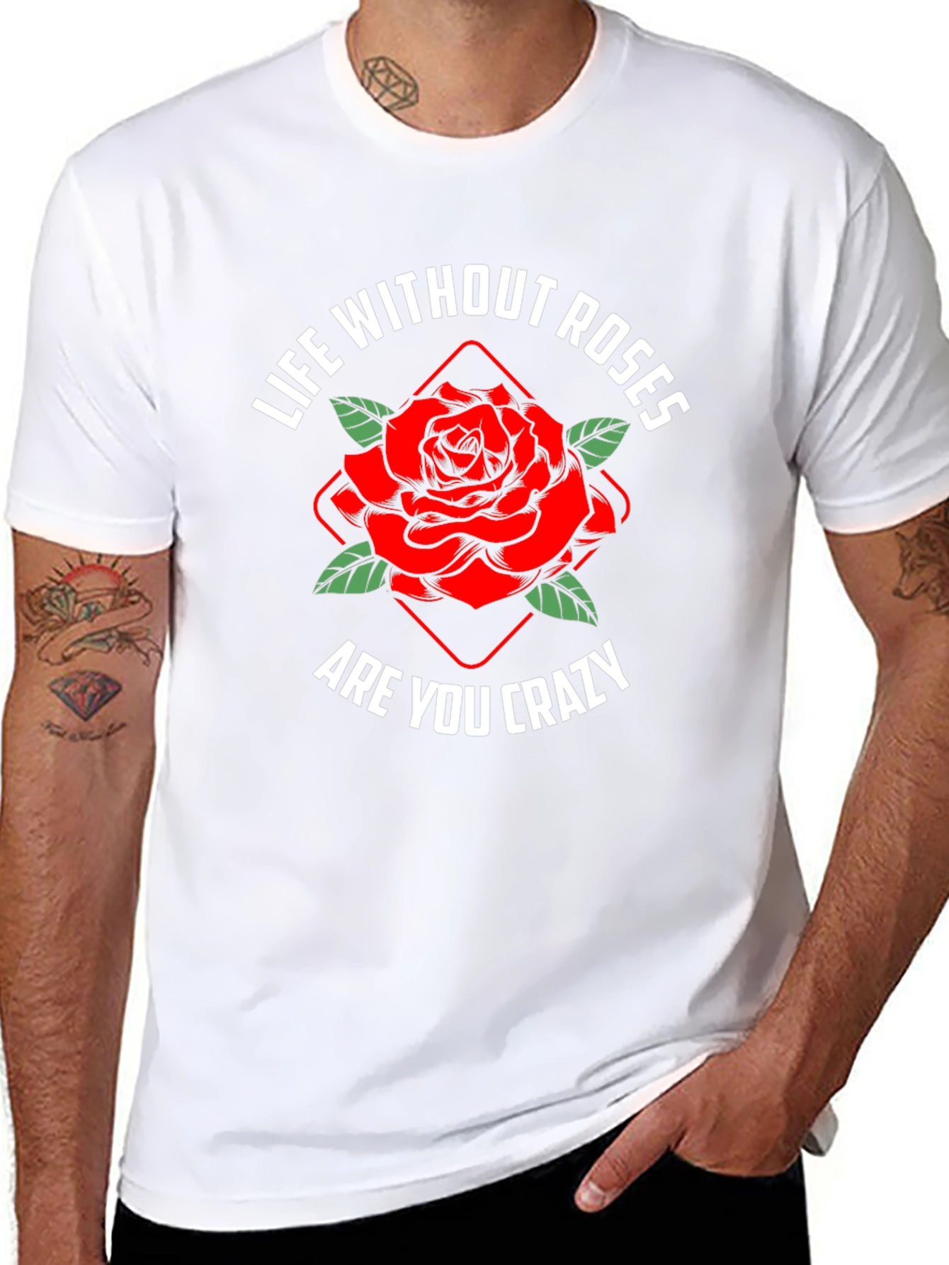 Life Without Roses T-Shirt | Floral Graphic Tee