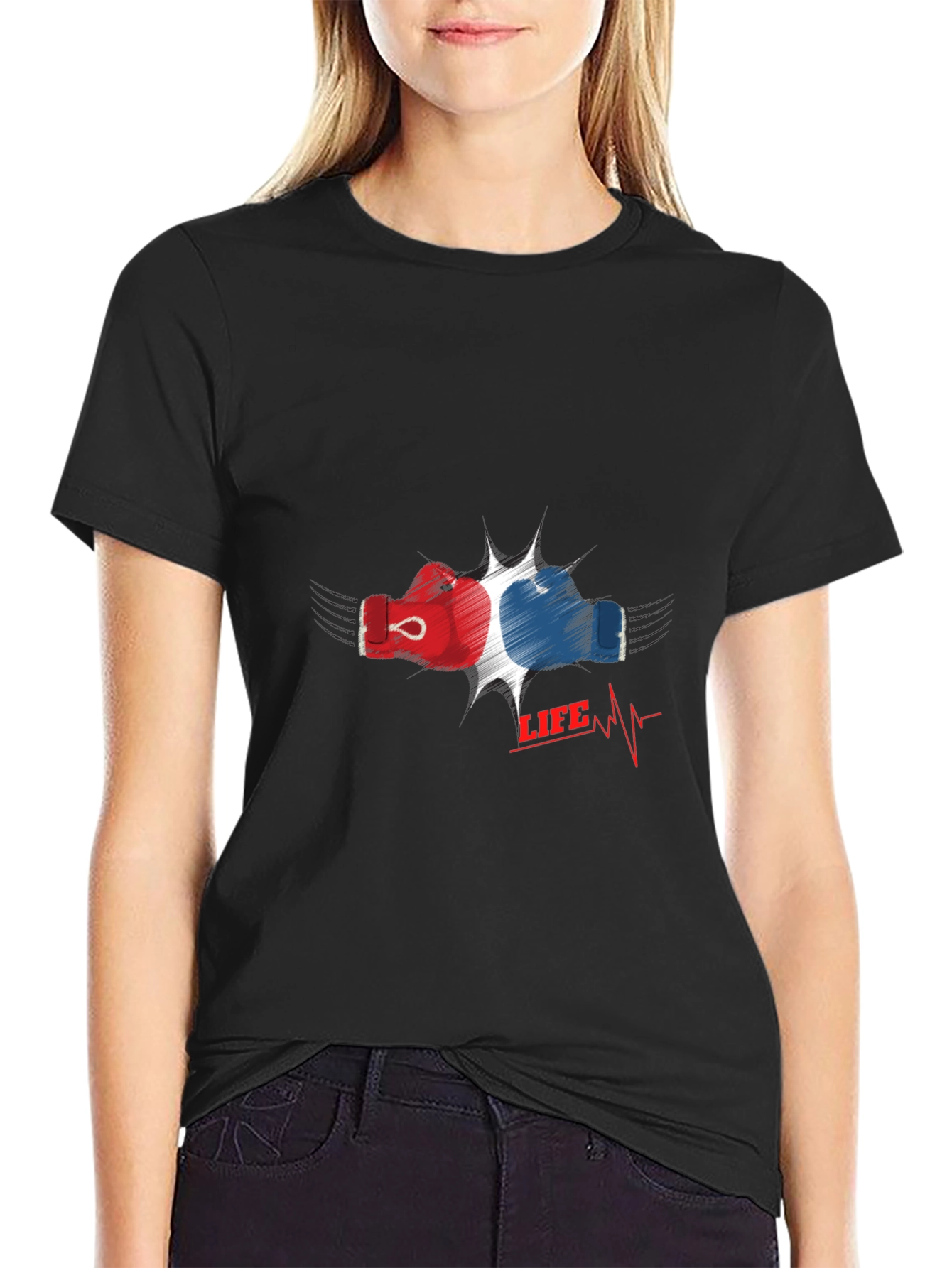 Boxing Life T-Shirt - Red & Blue Gloves