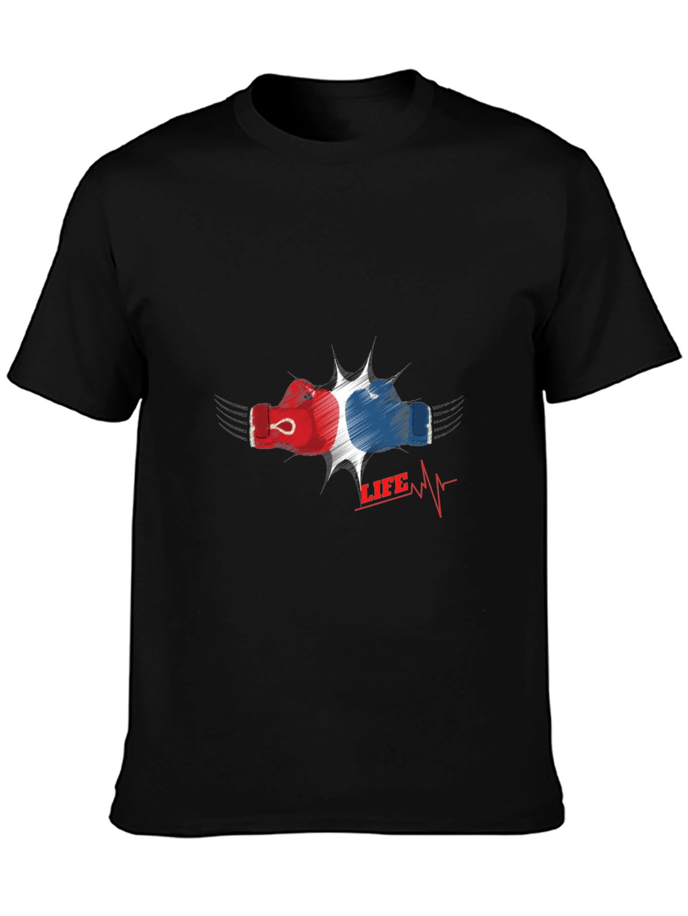 Boxing Life T-Shirt - Red & Blue Gloves