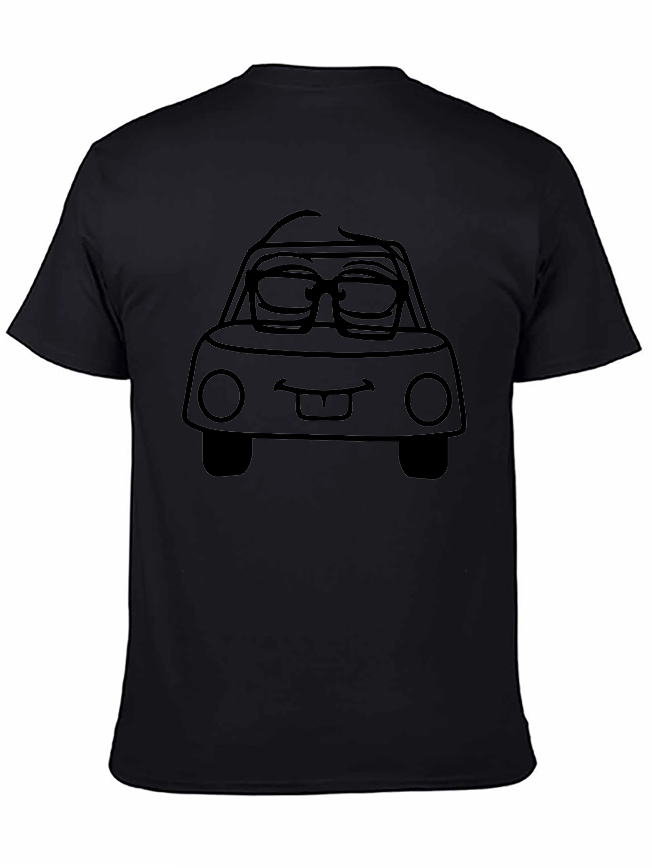 Cartoon Car Graphic Tee - Mens Black T-Shirt