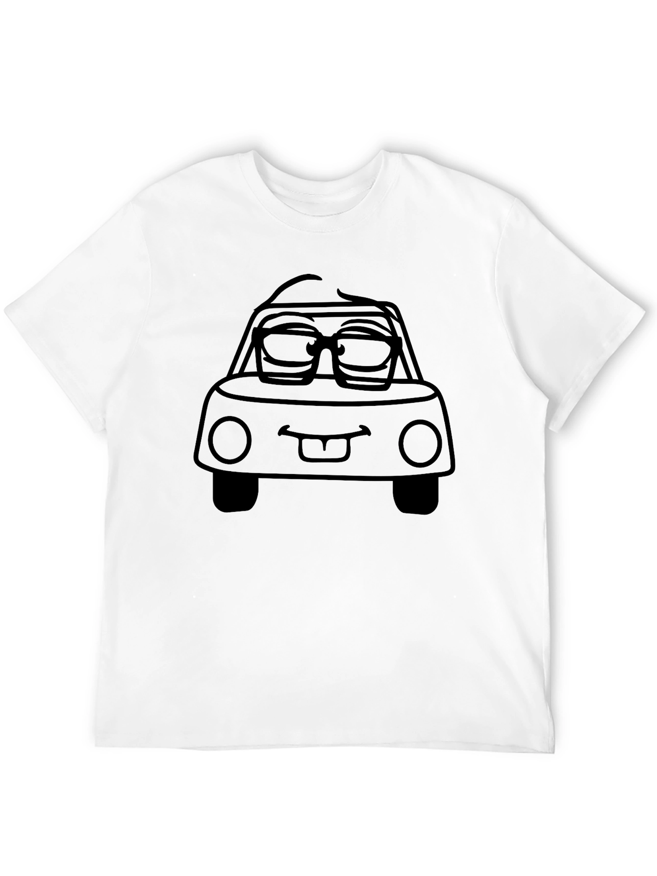 Cartoon Car Graphic Tee - Mens Black T-Shirt