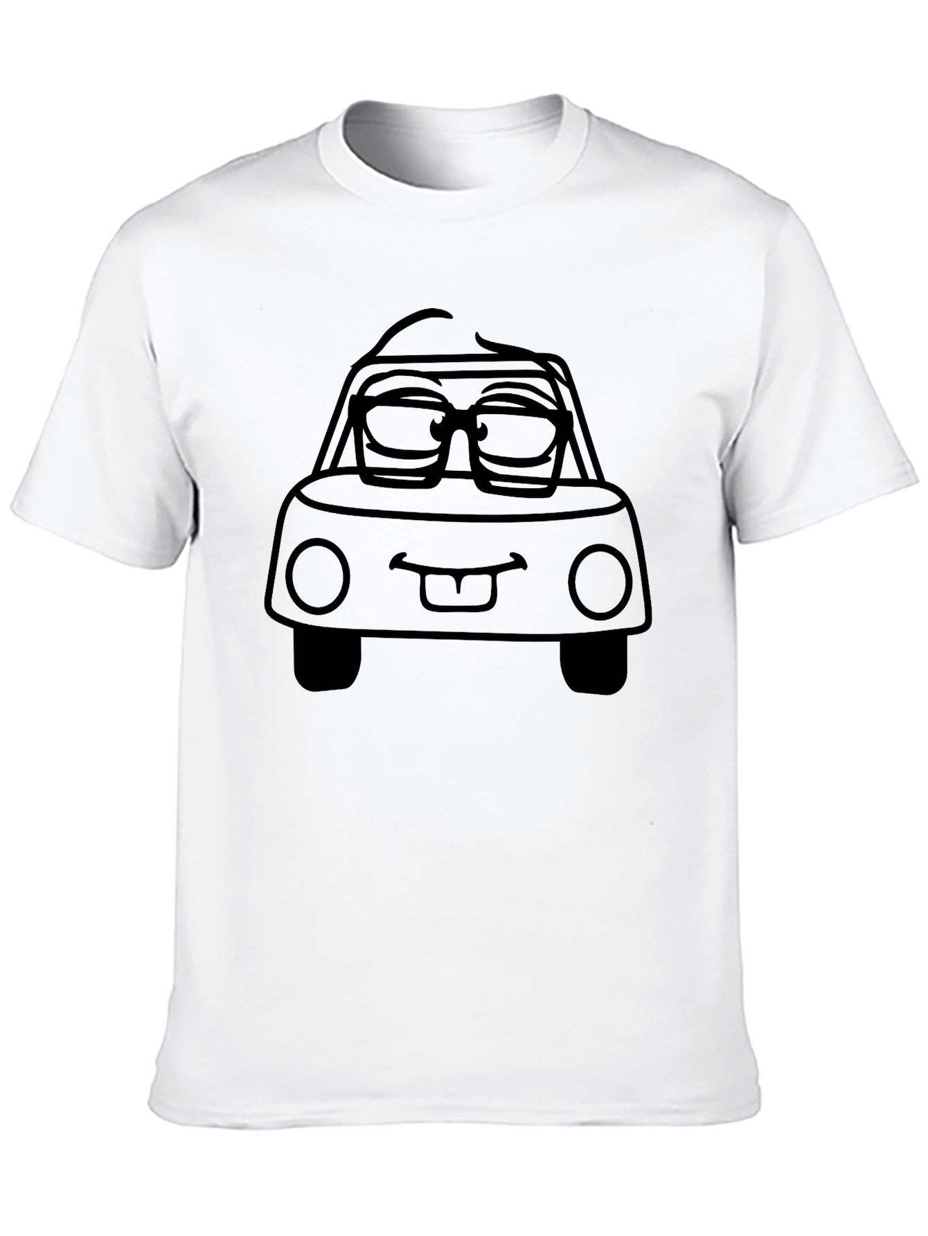 Cartoon Car Graphic Tee - Mens Black T-Shirt