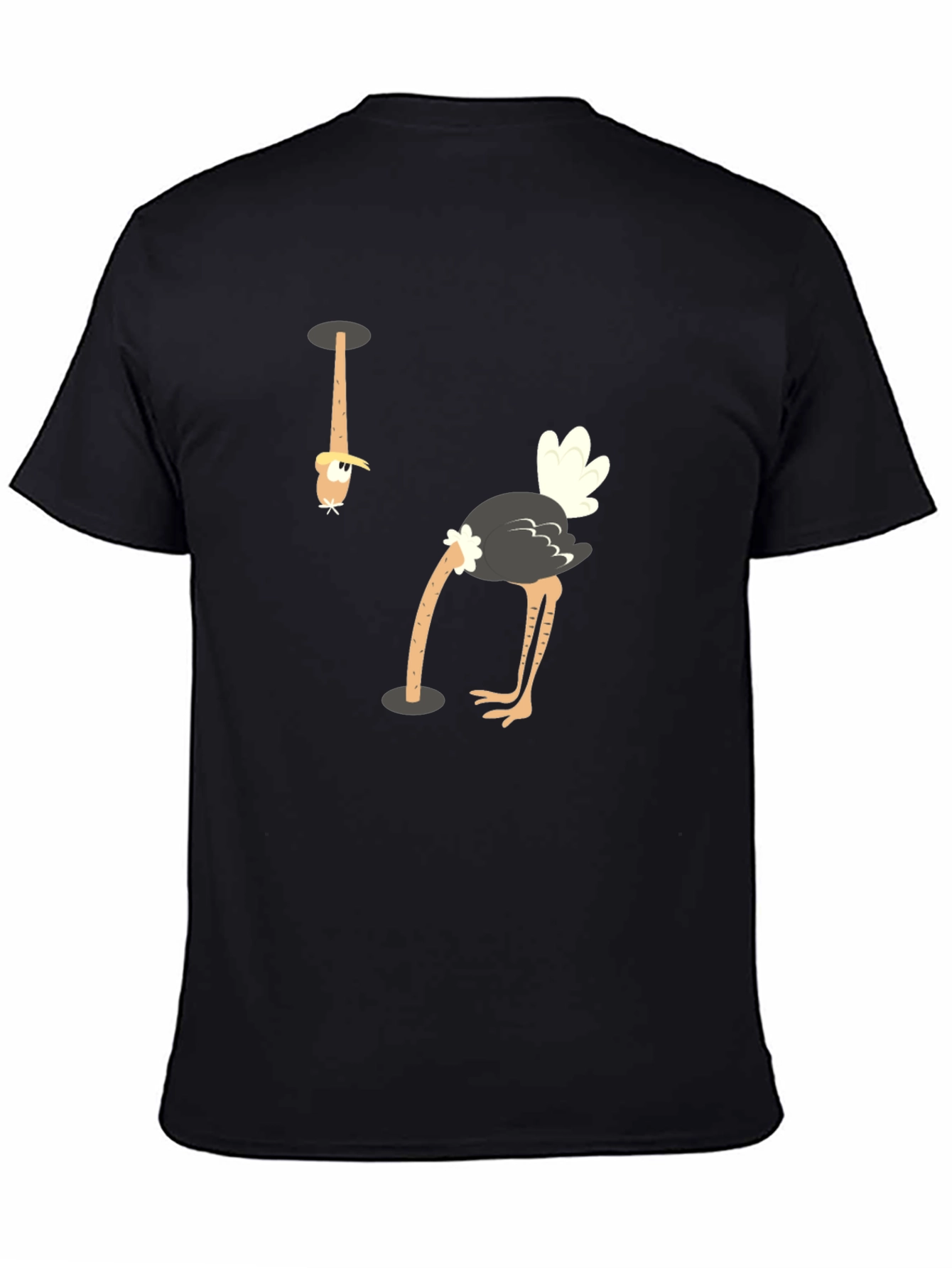 Ostrich Head in Hole T-Shirt - Funny Graphic Tee