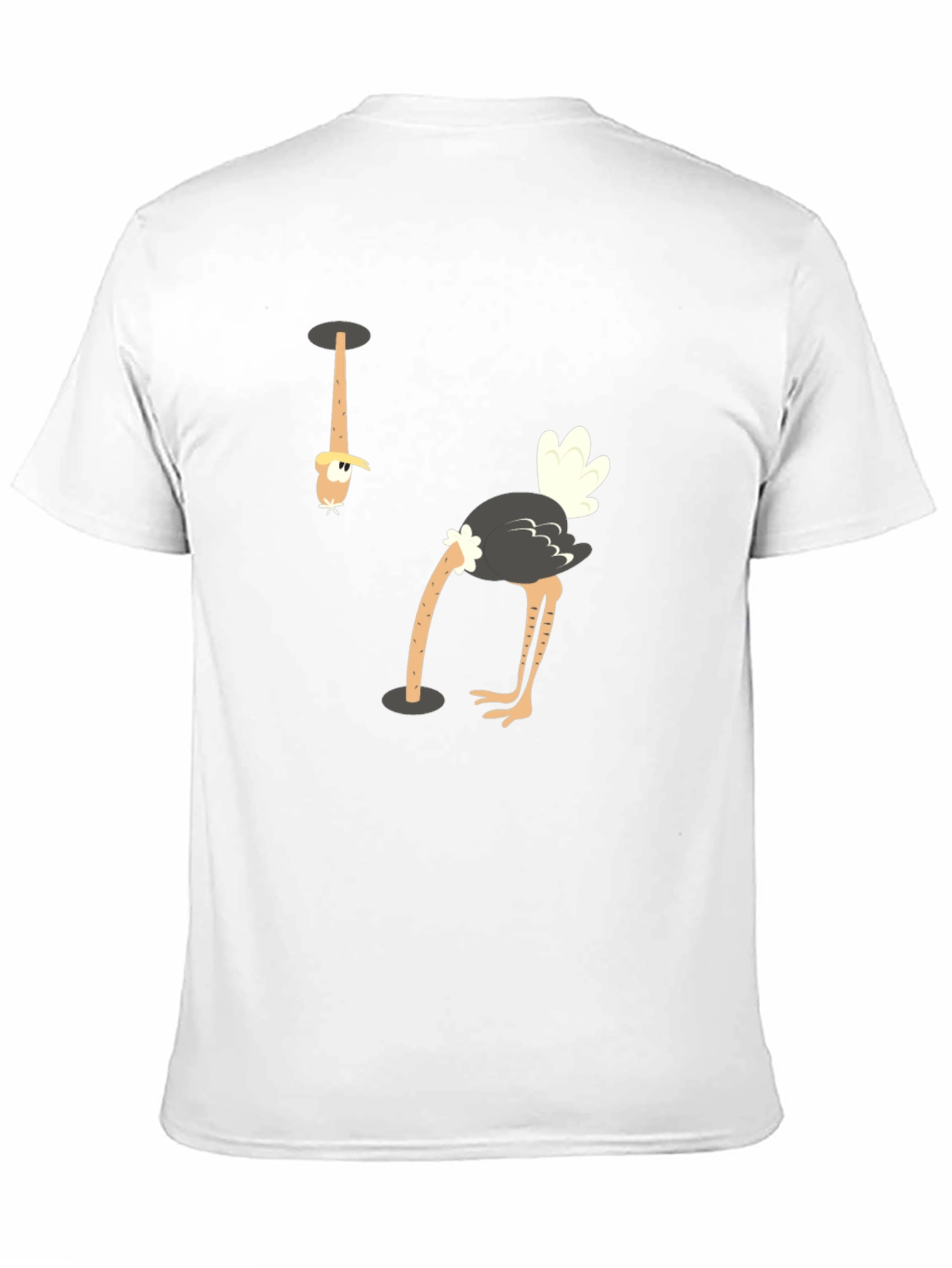 Ostrich Head in Hole T-Shirt - Funny Graphic Tee