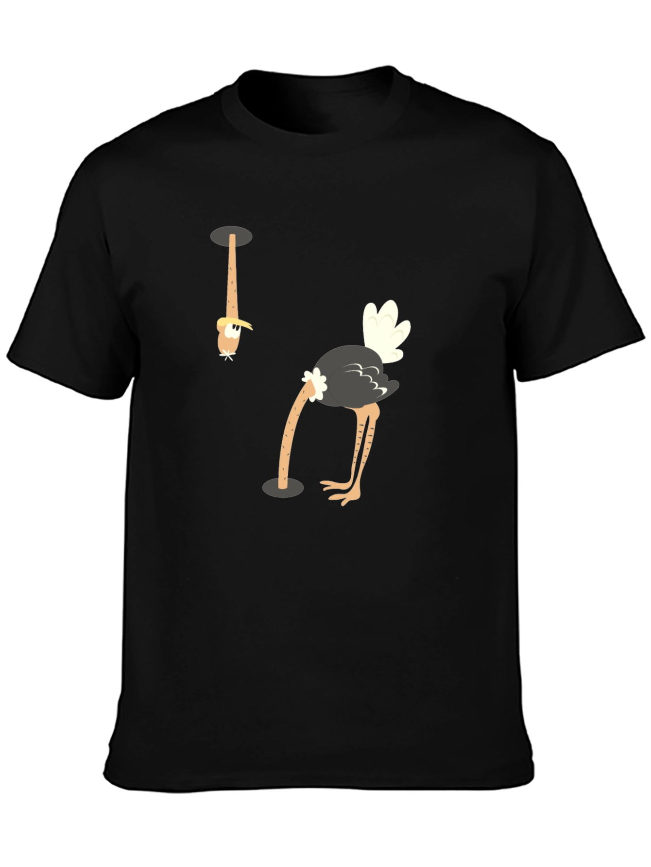 Ostrich Head in Hole T-Shirt - Funny Graphic Tee