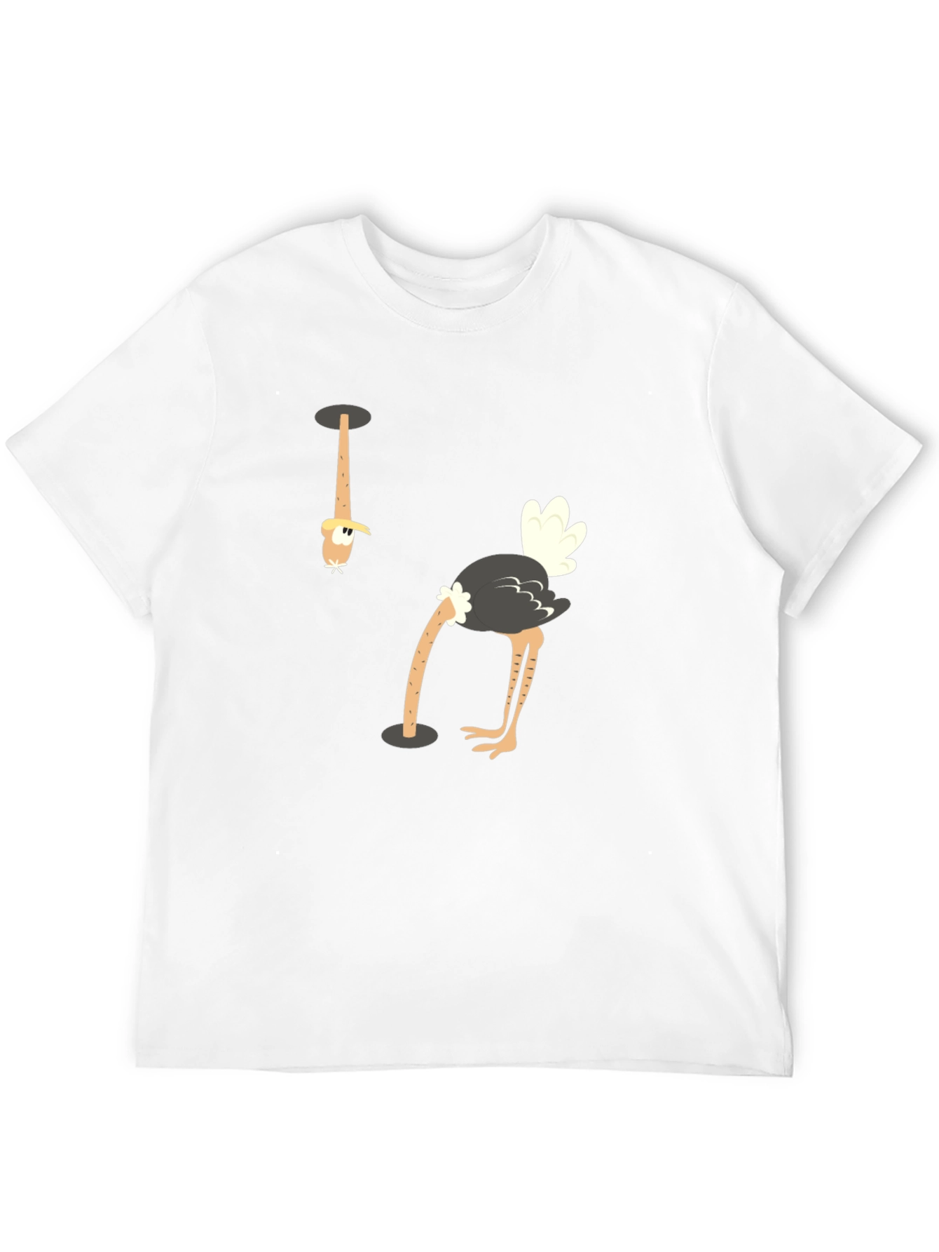 Ostrich Head in Hole T-Shirt - Funny Graphic Tee