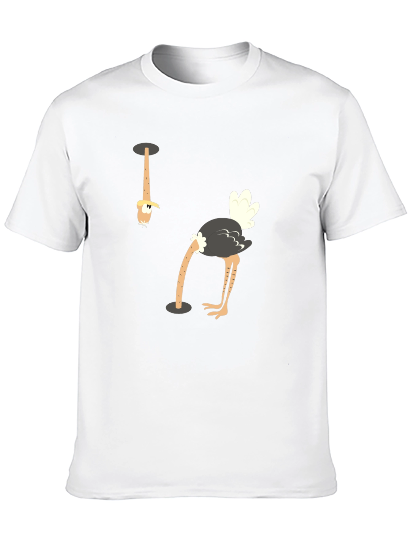 Ostrich Head in Hole T-Shirt - Funny Graphic Tee