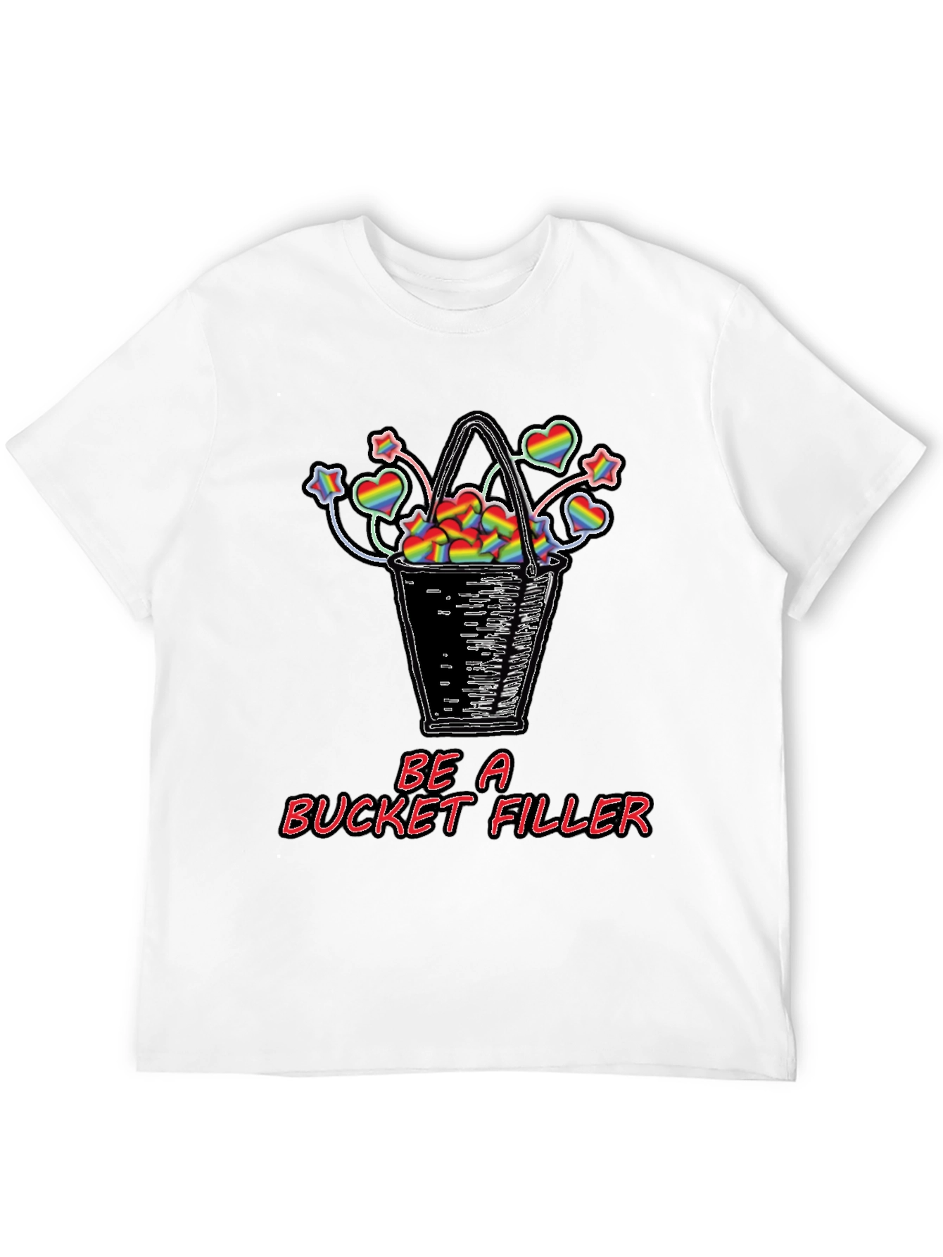 Be a Bucket Filler Rainbow Hearts Graphic Tee