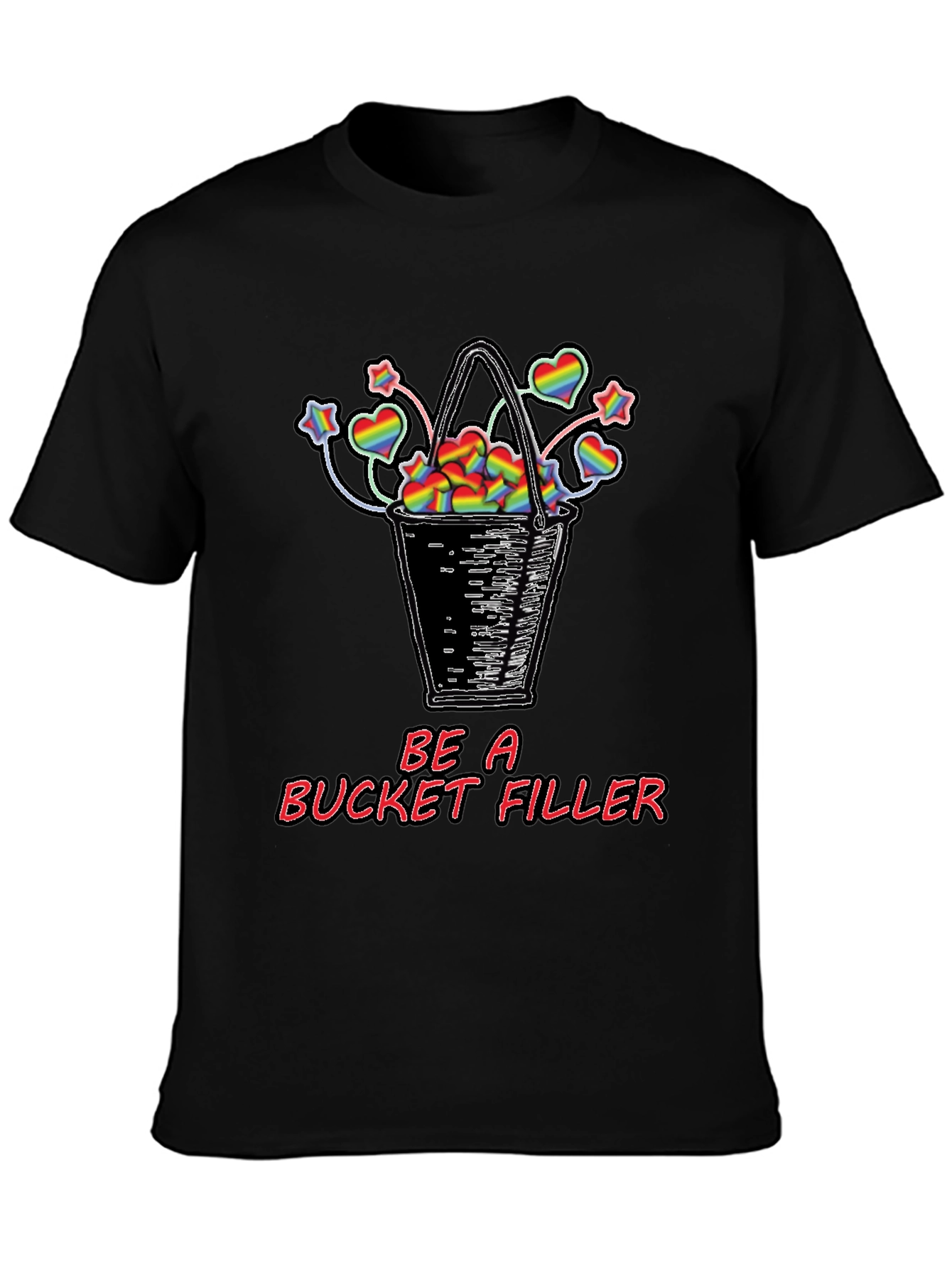 Be a Bucket Filler Rainbow Hearts Graphic Tee