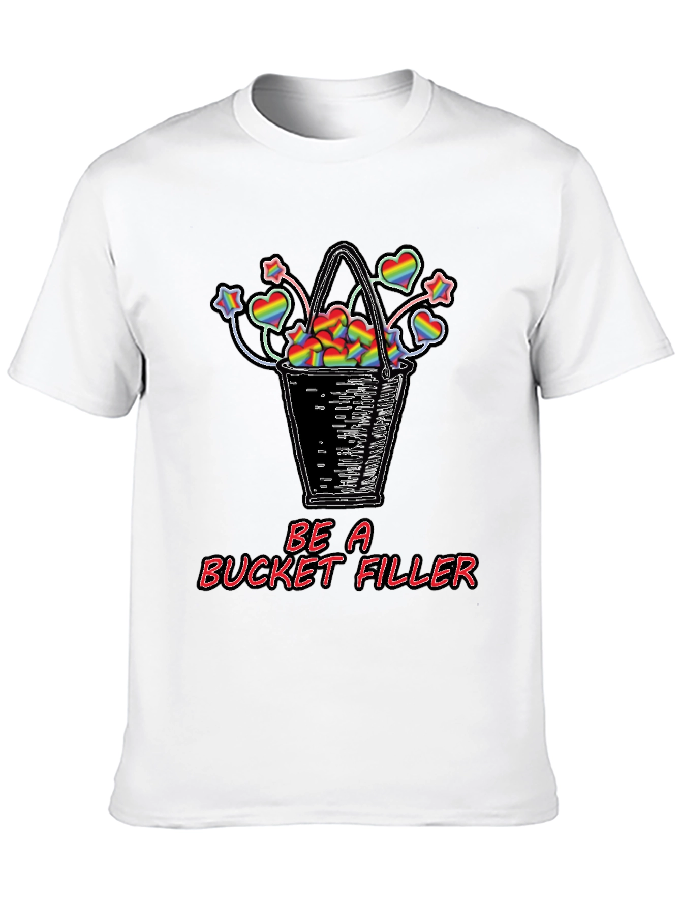 Be a Bucket Filler Rainbow Hearts Graphic Tee