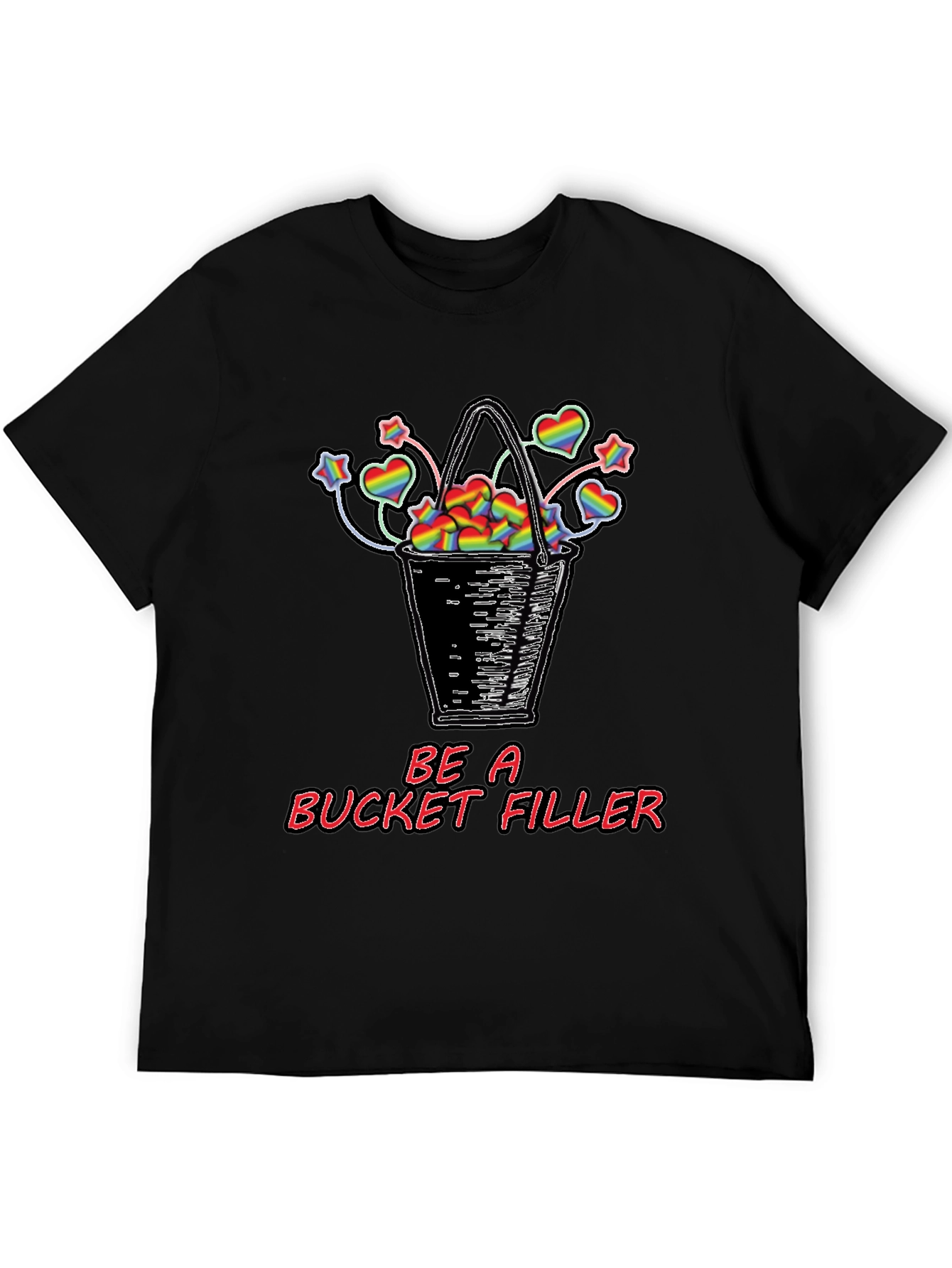 Be a Bucket Filler Rainbow Hearts Graphic Tee