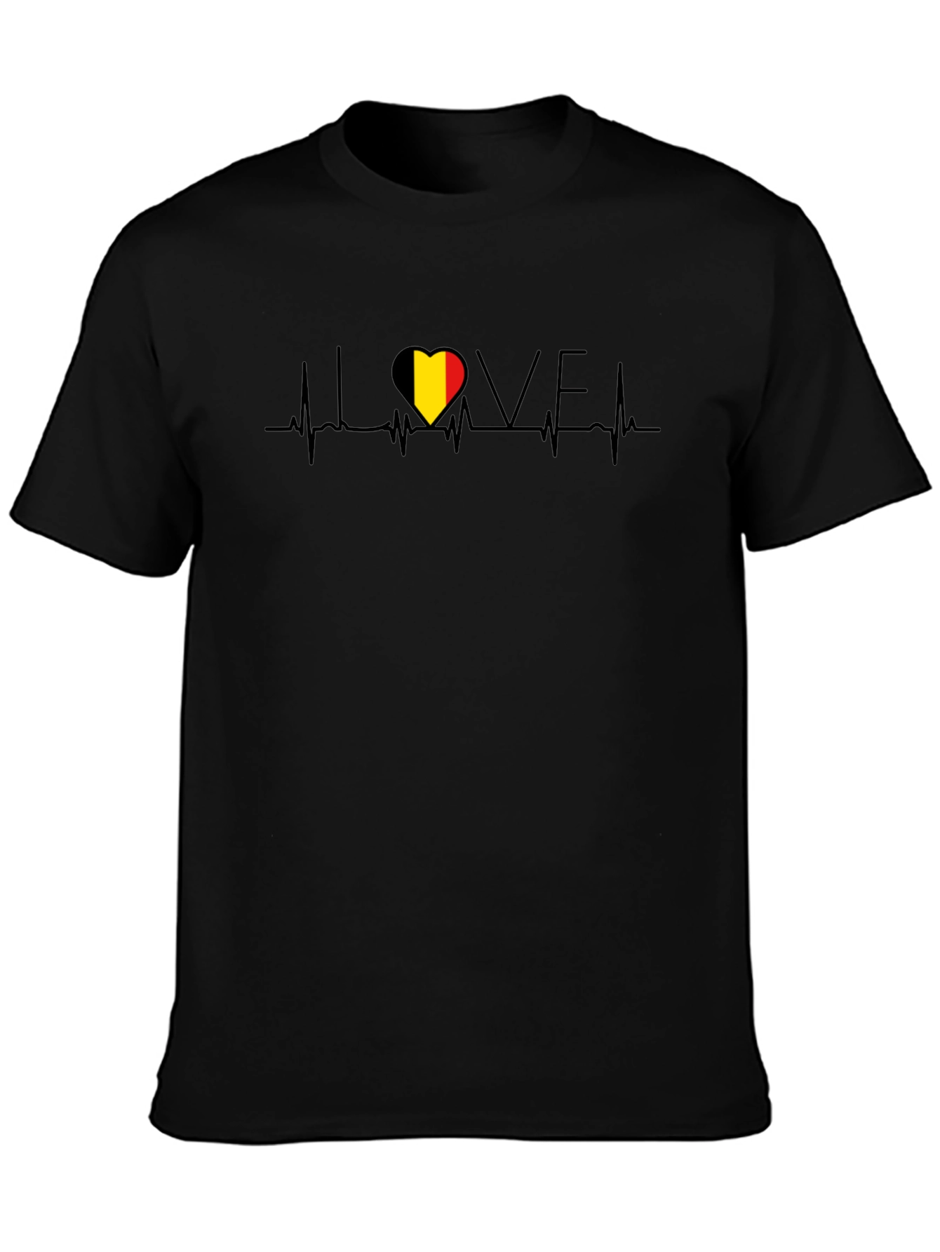Belgium Heartbeat Love Graphic Tee - Black