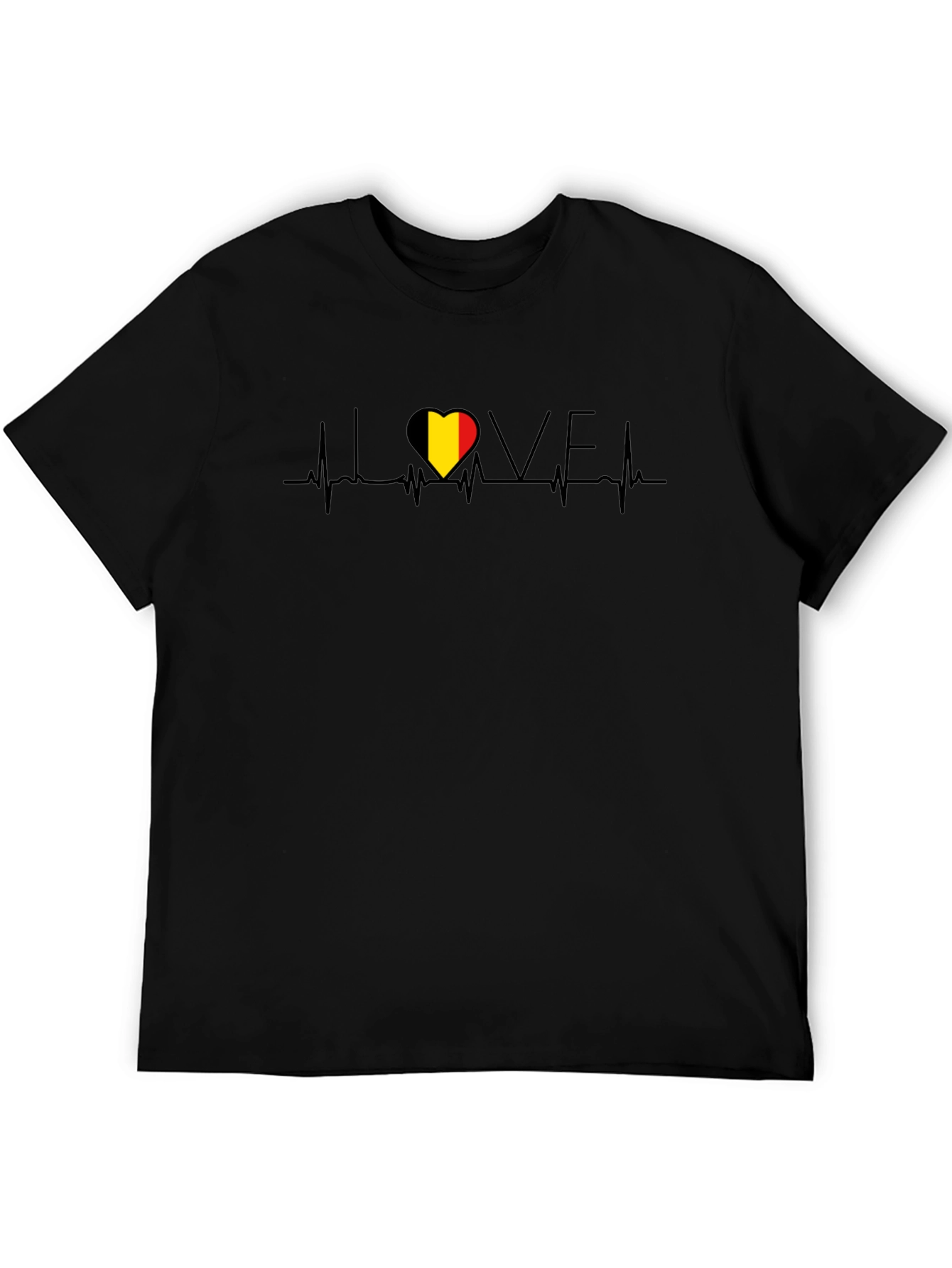 Belgium Heartbeat Love Graphic Tee - Black
