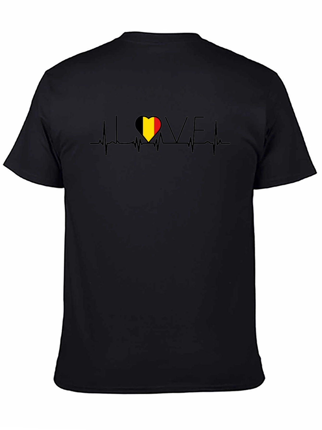 Belgium Heartbeat Love Graphic Tee - Black