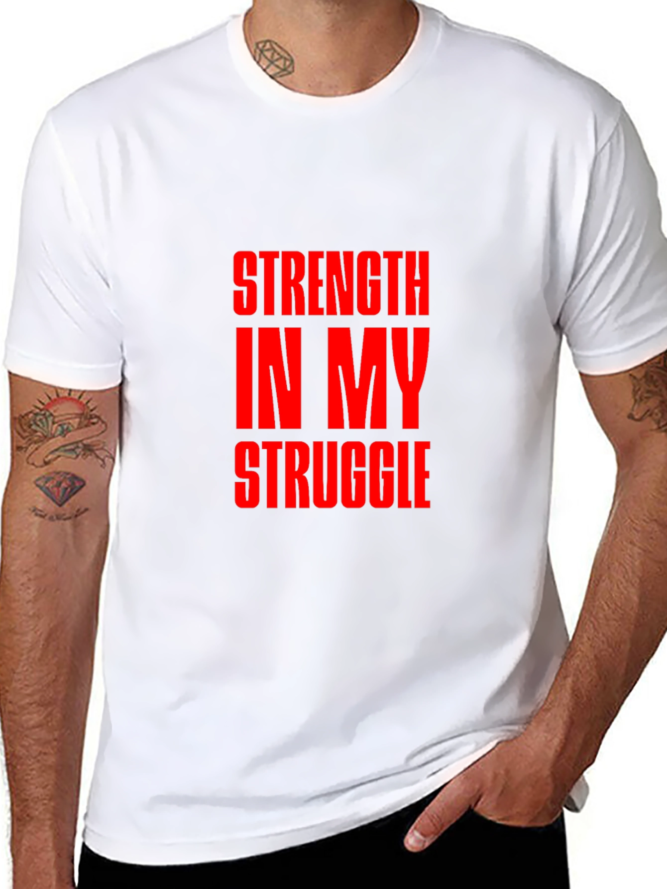 Strength In My Struggle Black Graphic Tee