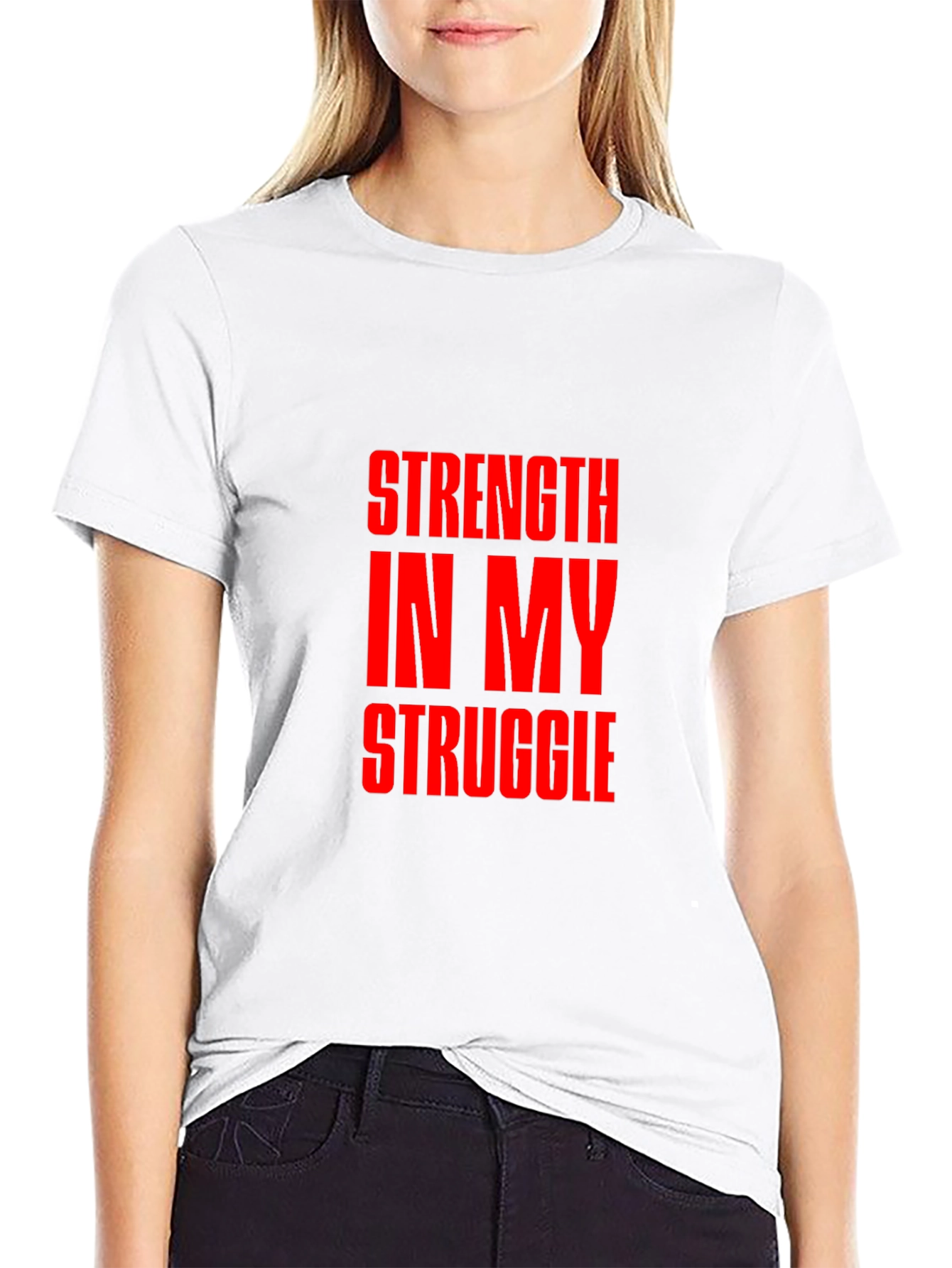Strength In My Struggle Black Graphic Tee