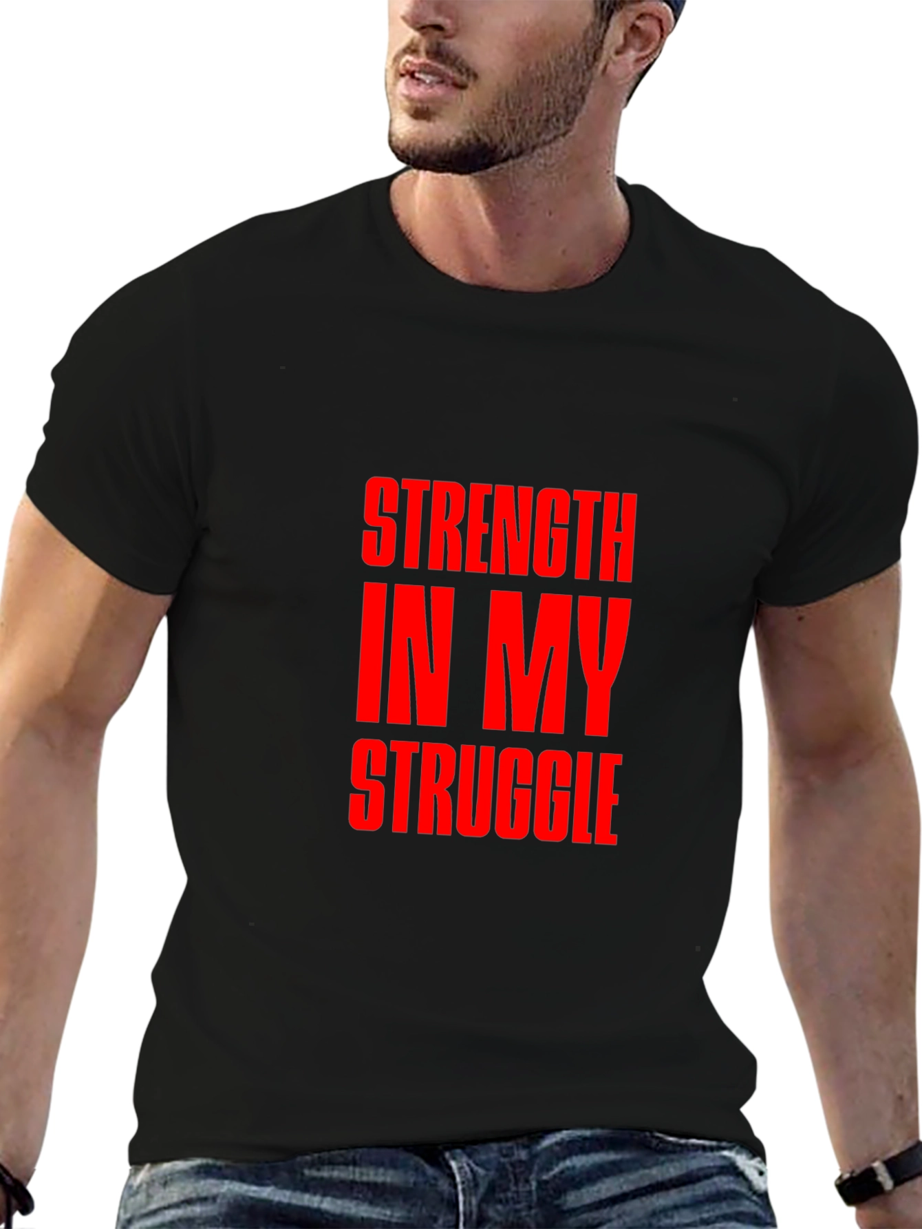 Strength In My Struggle Black Graphic Tee