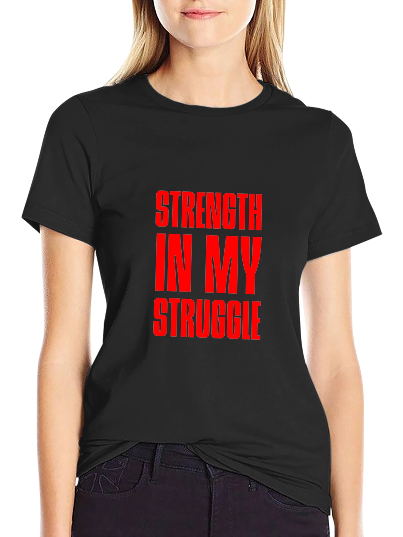 Strength In My Struggle Black Graphic Tee