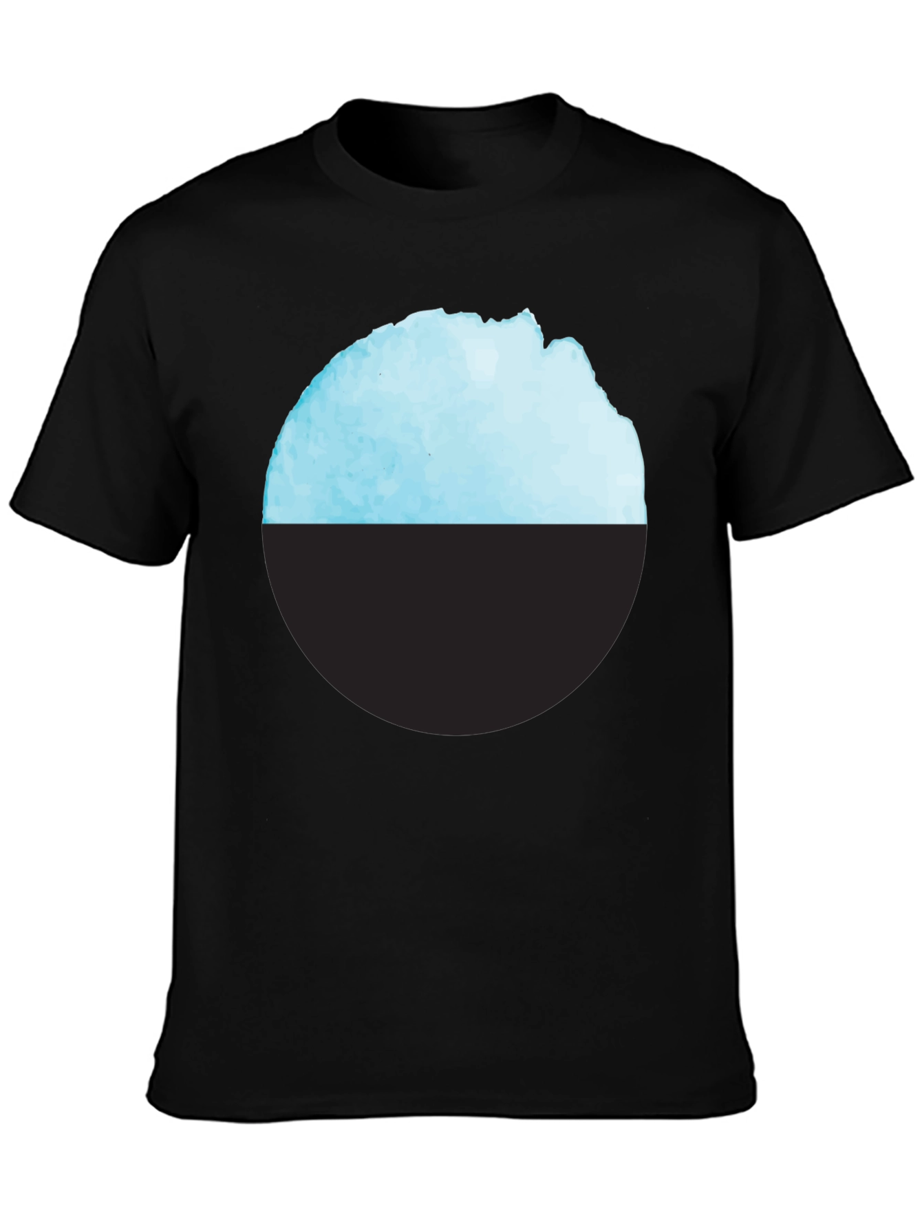 Modern Geometric T-Shirt - Abstract Blue & Black Design