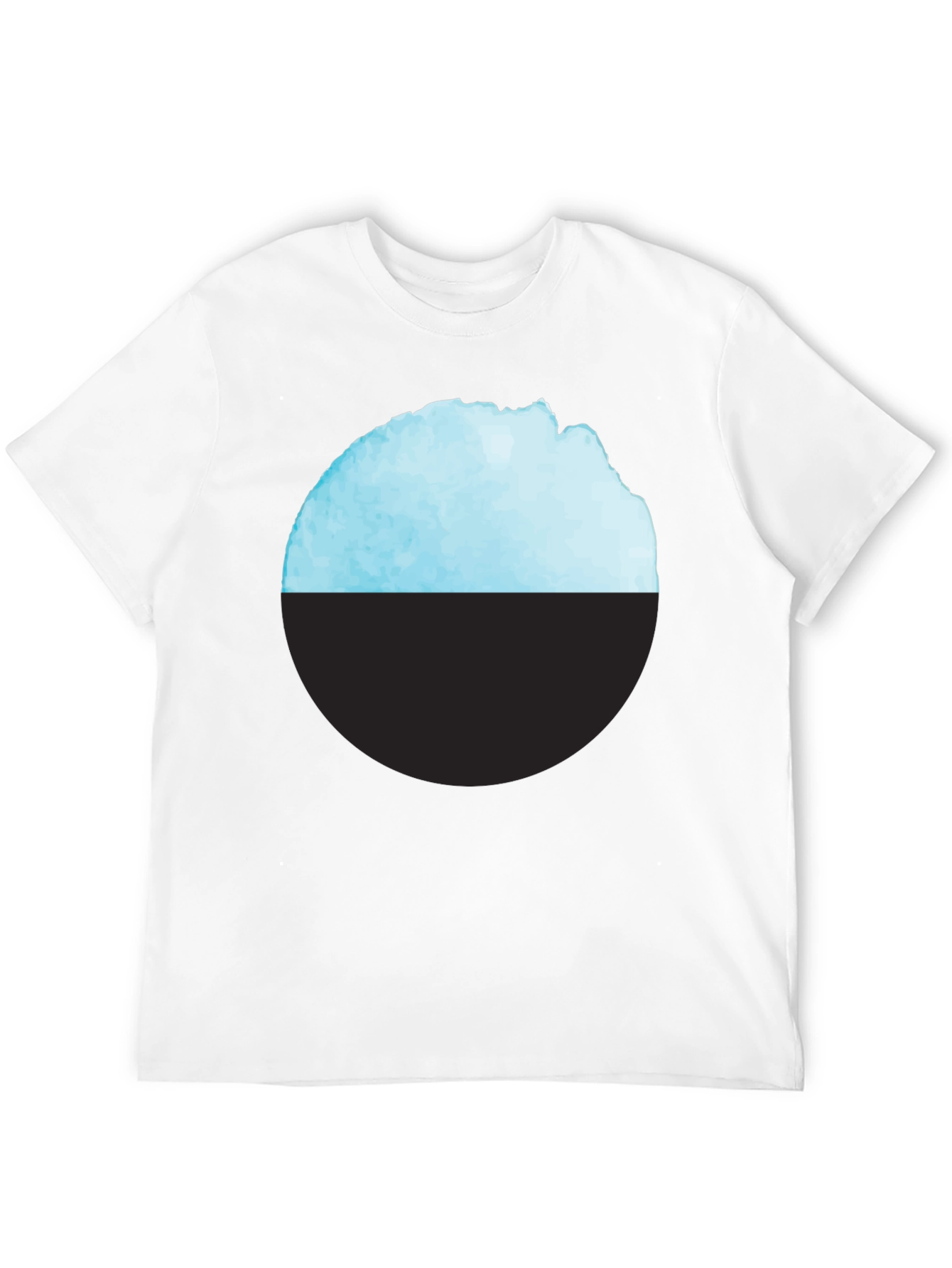 Modern Geometric T-Shirt - Abstract Blue & Black Design