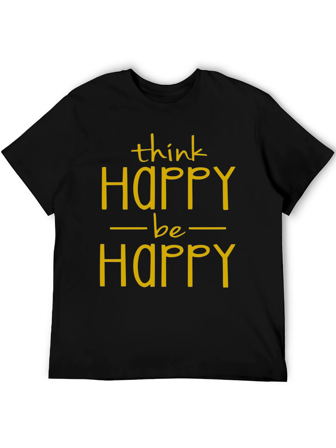 Think Happy Be Happy Graphic Tee - Black