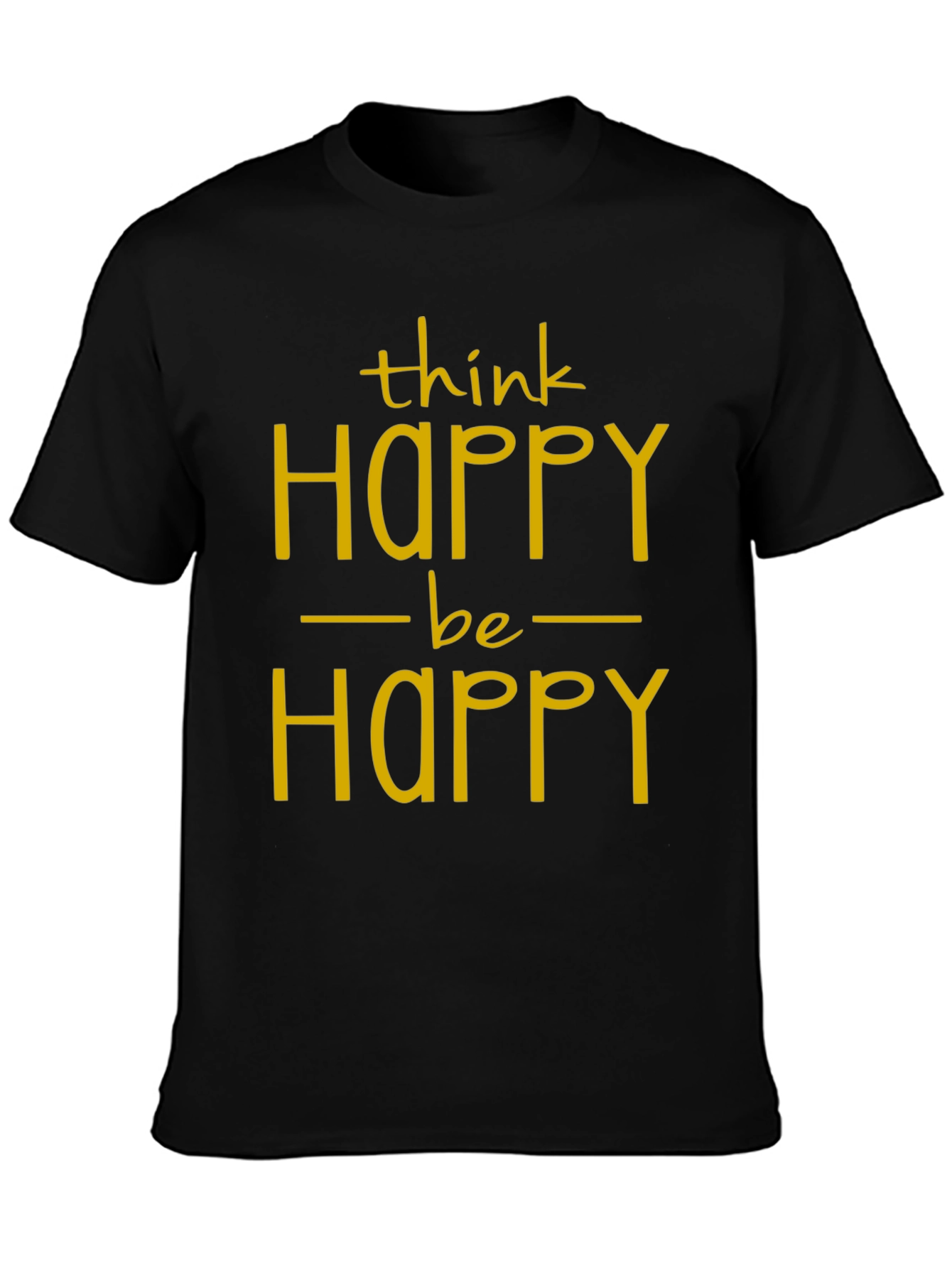 Think Happy Be Happy Graphic Tee - Black