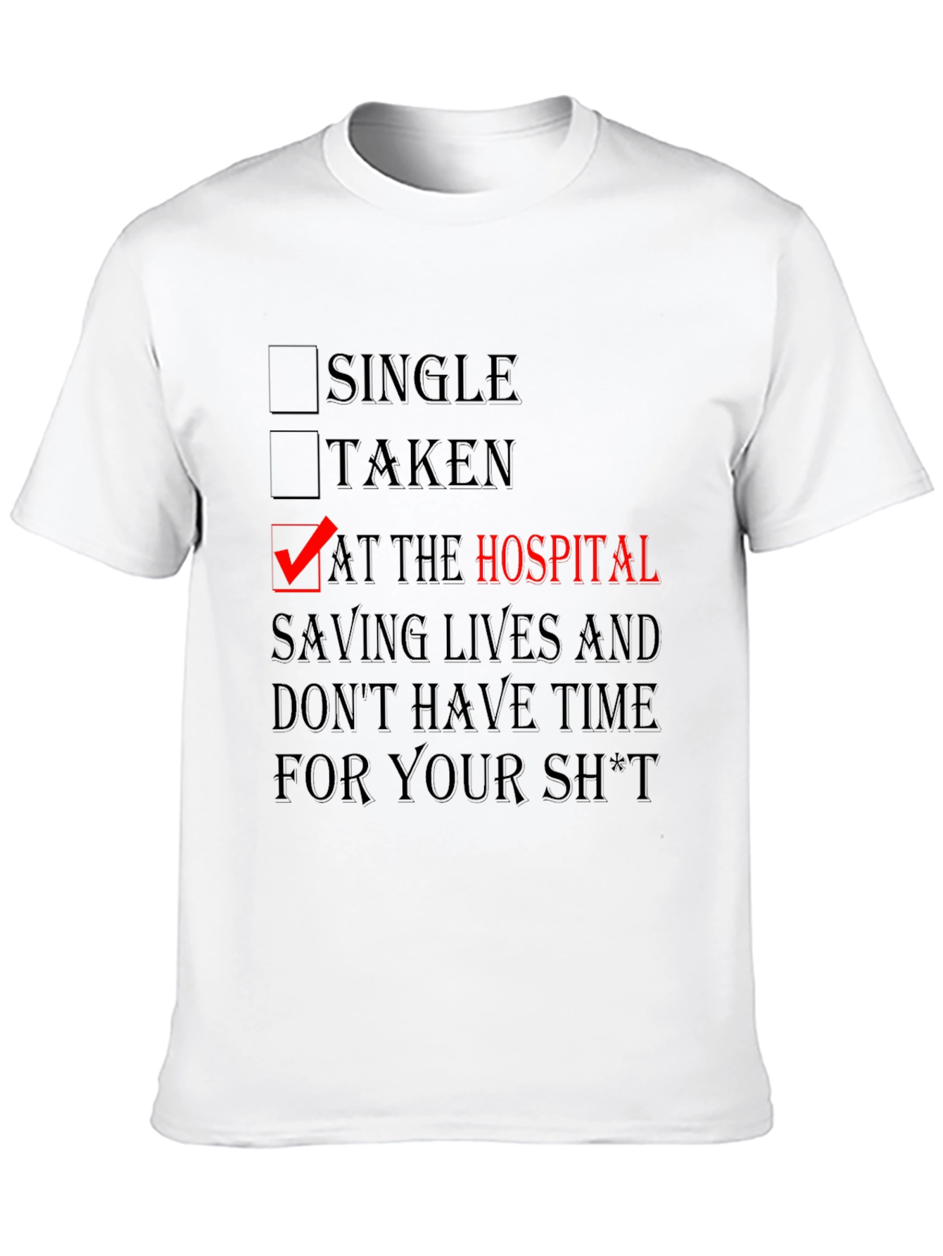 At The Hospital Saving Lives Black Graphic Tee