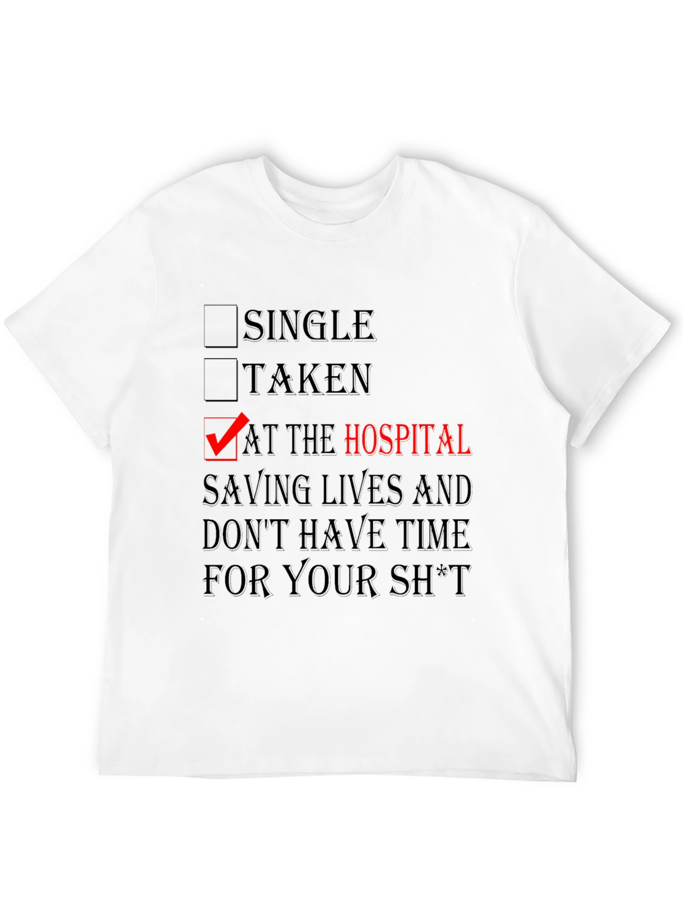 At The Hospital Saving Lives Black Graphic Tee