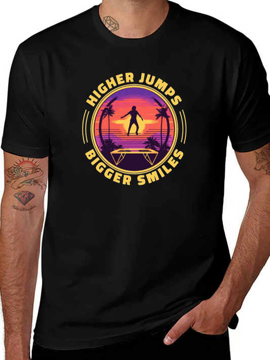 Higher Jumps Bigger Smiles Black Graphic Tee