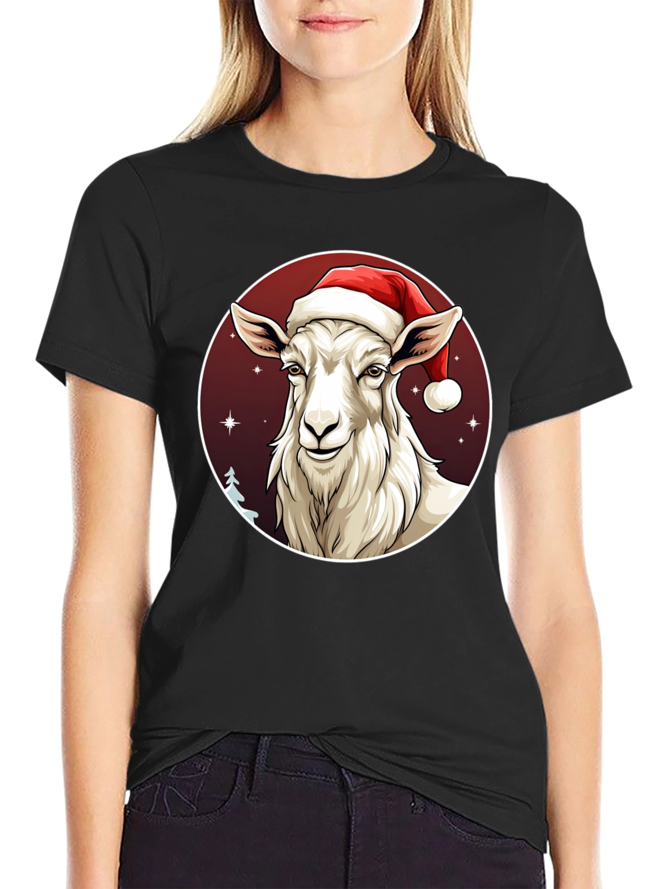 Christmas Goat T-Shirt - Holiday Animal Graphic Tee
