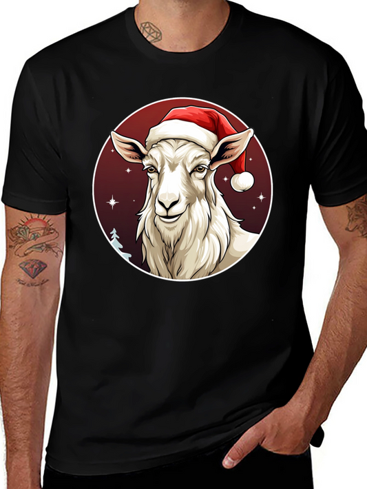 Christmas Goat T-Shirt - Holiday Animal Graphic Tee