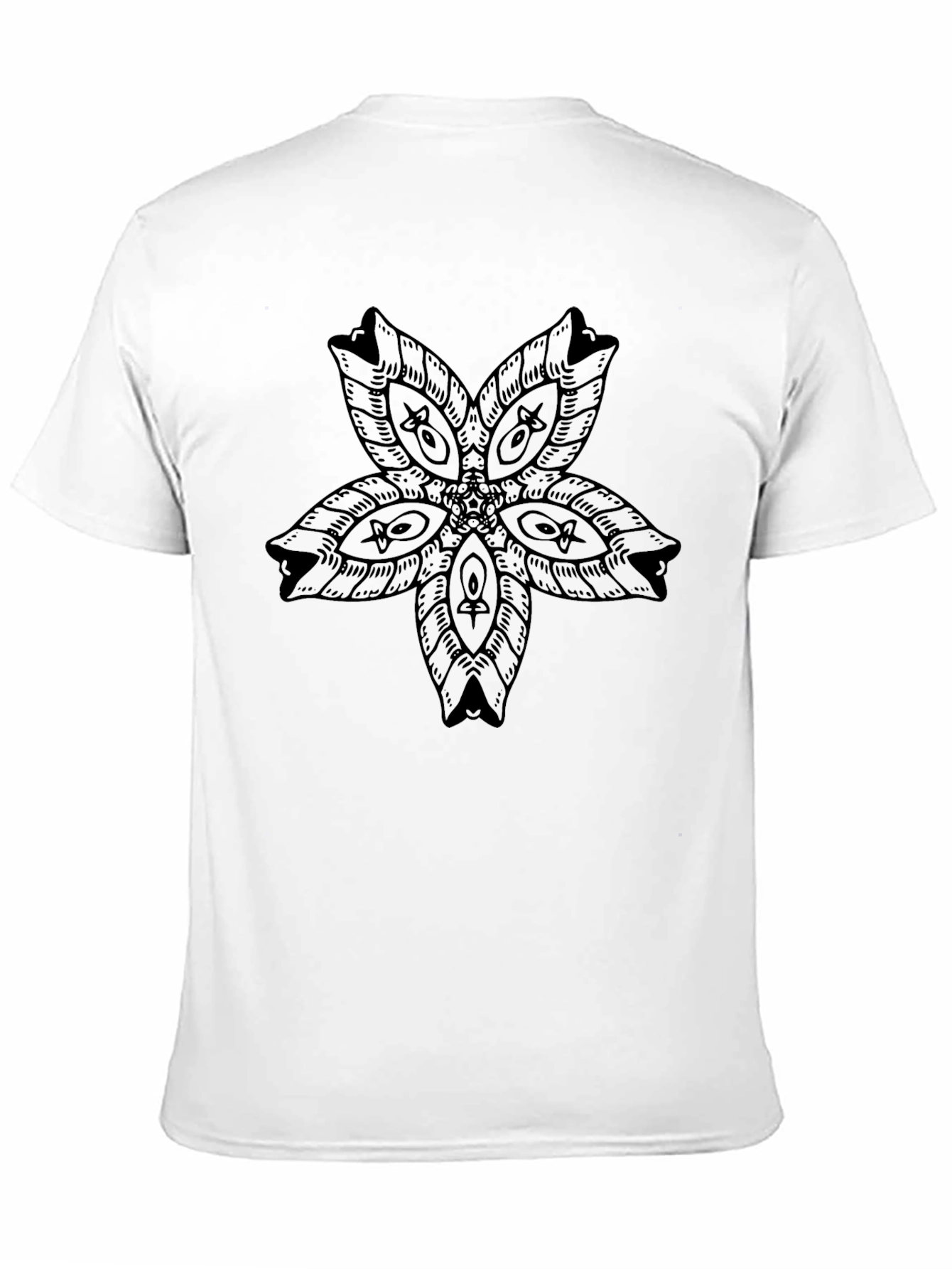 Floral Mandala Graphic Black T-Shirt