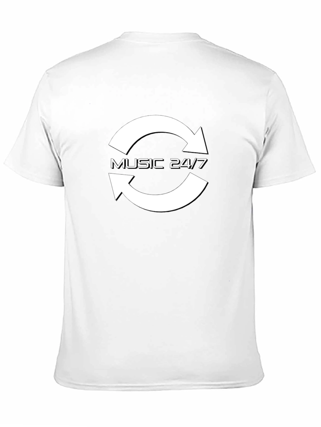 Music 24/7 Black Cotton Graphic Tee