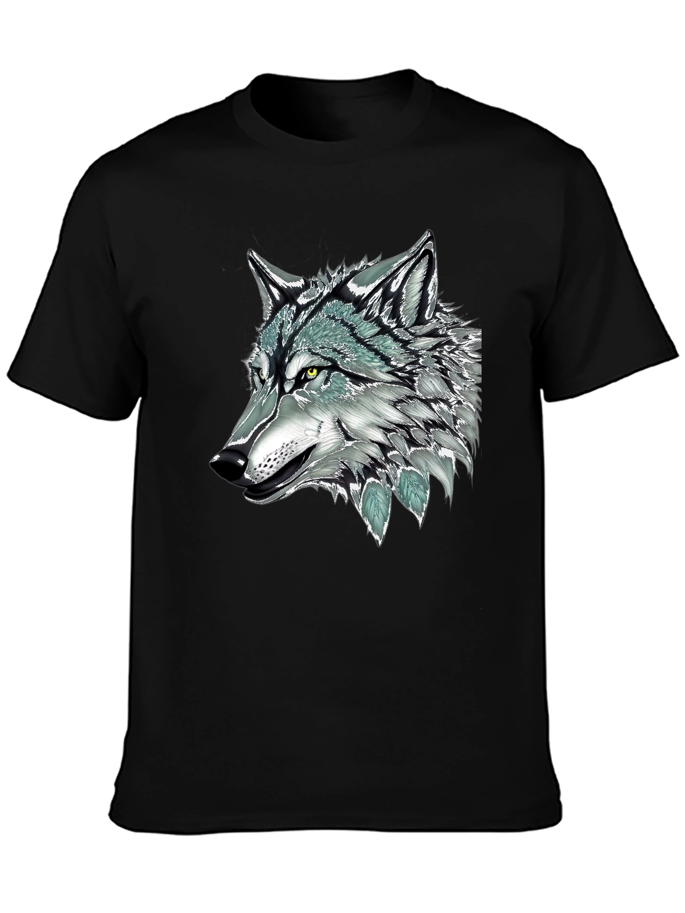 Wolf Graphic Print Black Tee