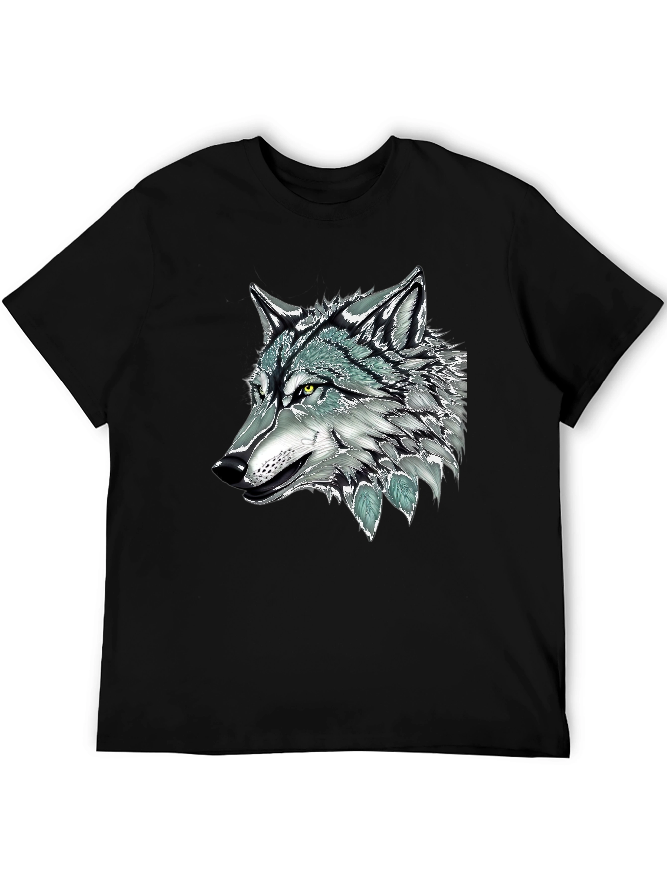 Wolf Graphic Print Black Tee