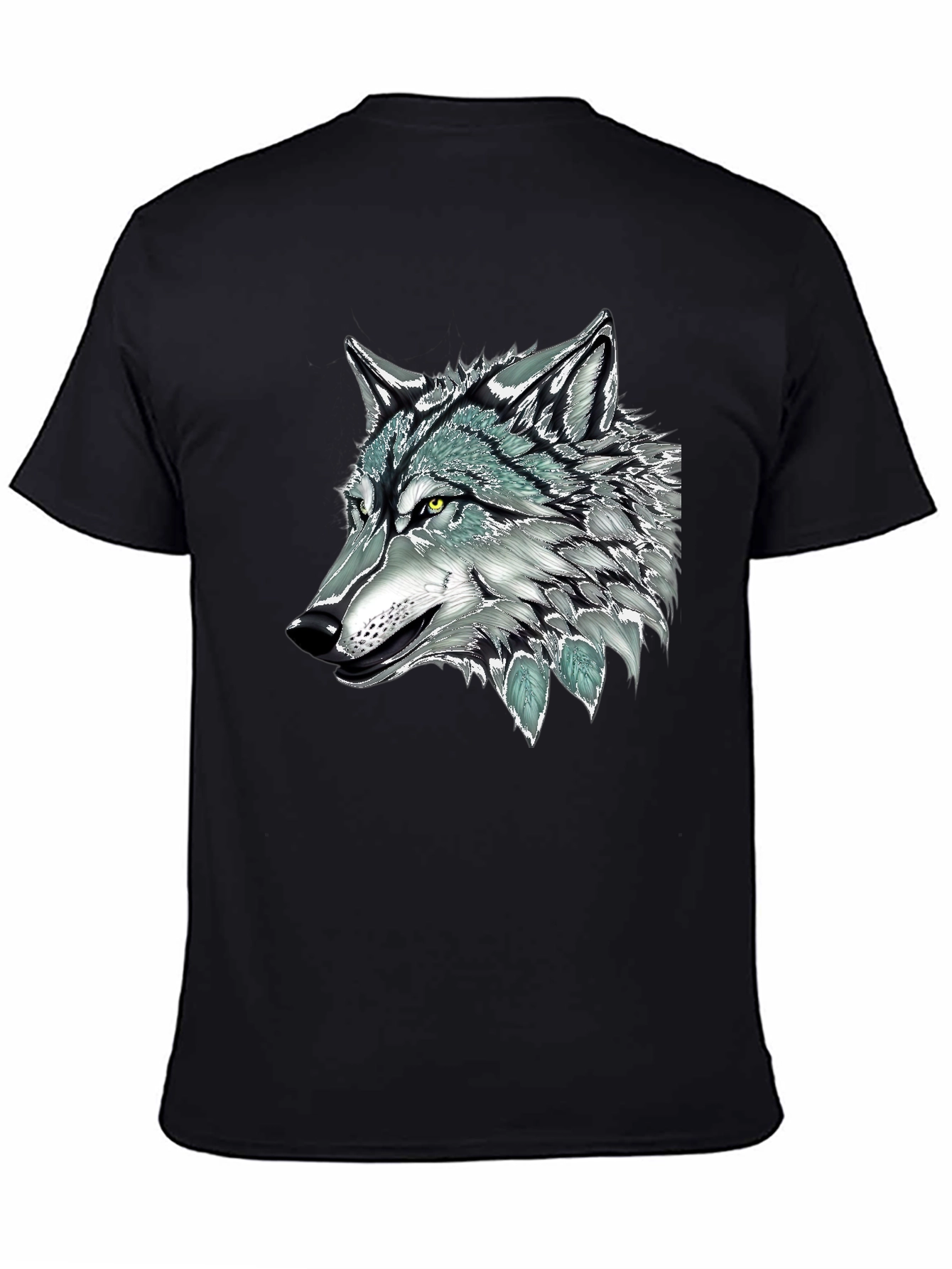 Wolf Graphic Print Black Tee